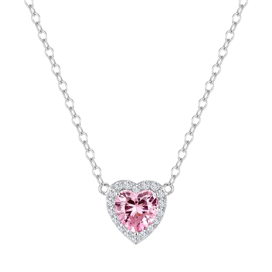 Trilani Halskette Herz aus Sterling Silber in silber mit Zirkonia 40,0 cm Basiskette + 5,0 Verlängerung Damen