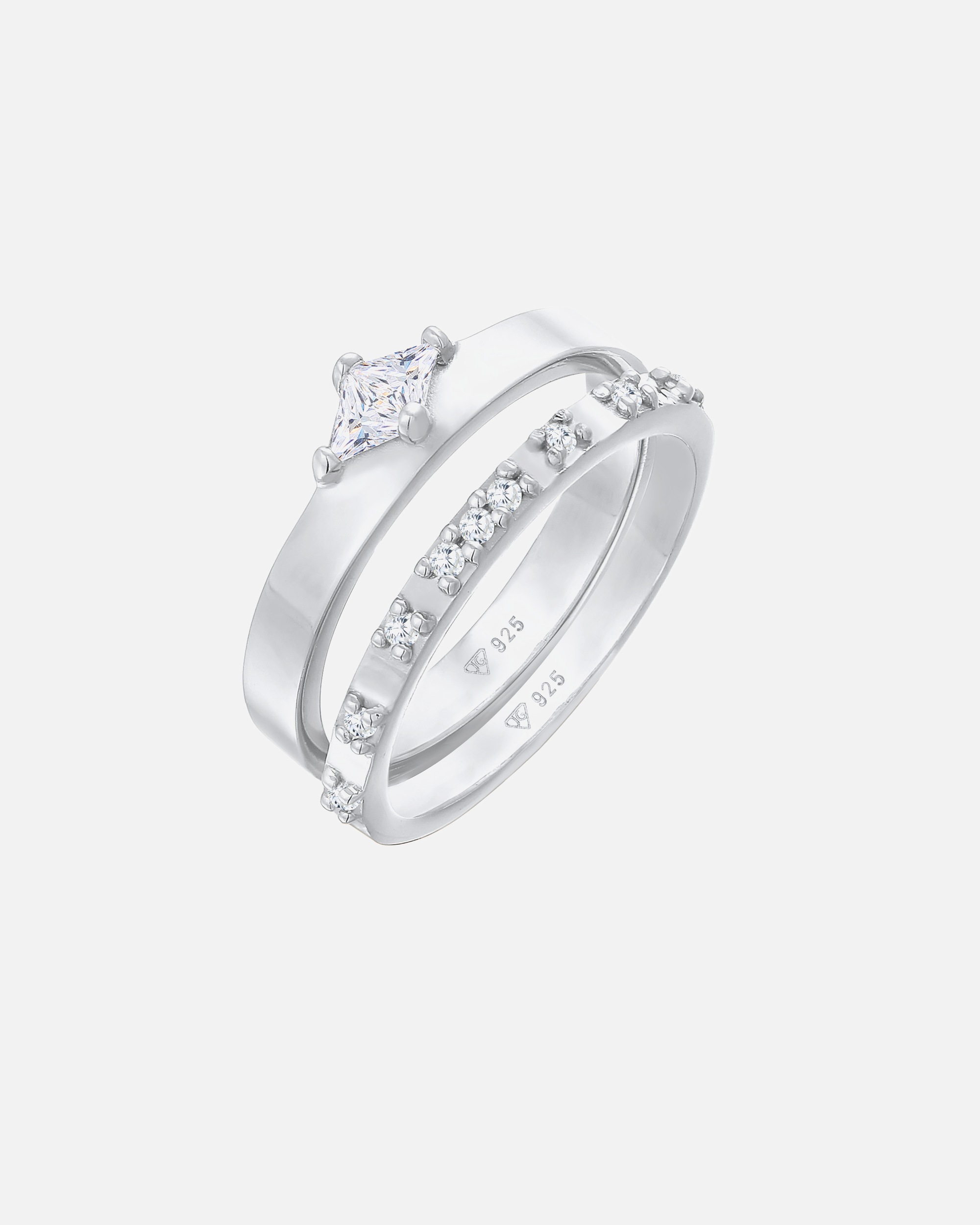 Ring für Weiblich Elli Solitär Eternity Zirkonia Verlobung Set 925 Silber 56