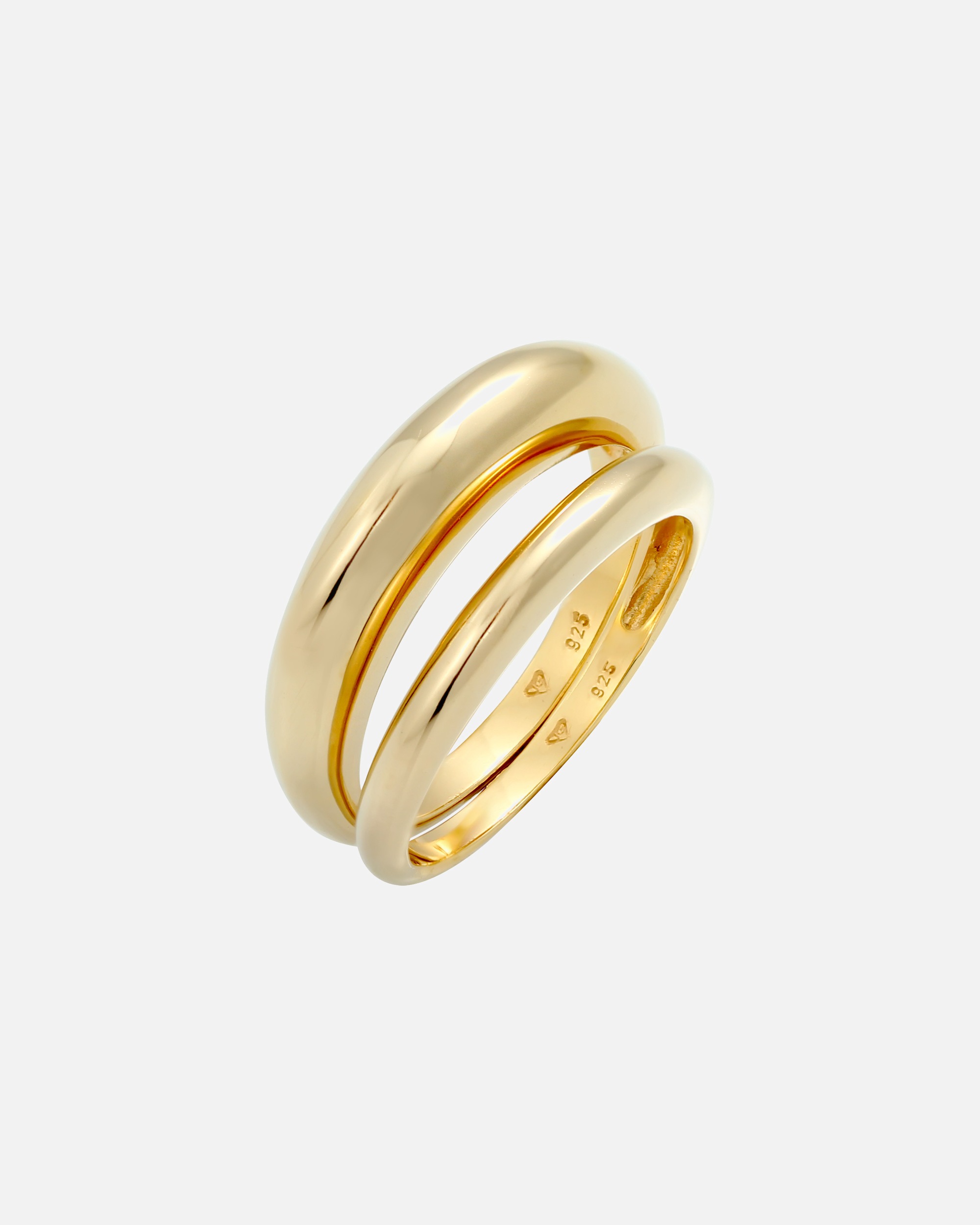 Ring für Weiblich Elli PREMIUM Bandring Basic Klares Design 2er Set 925 Silber 52
