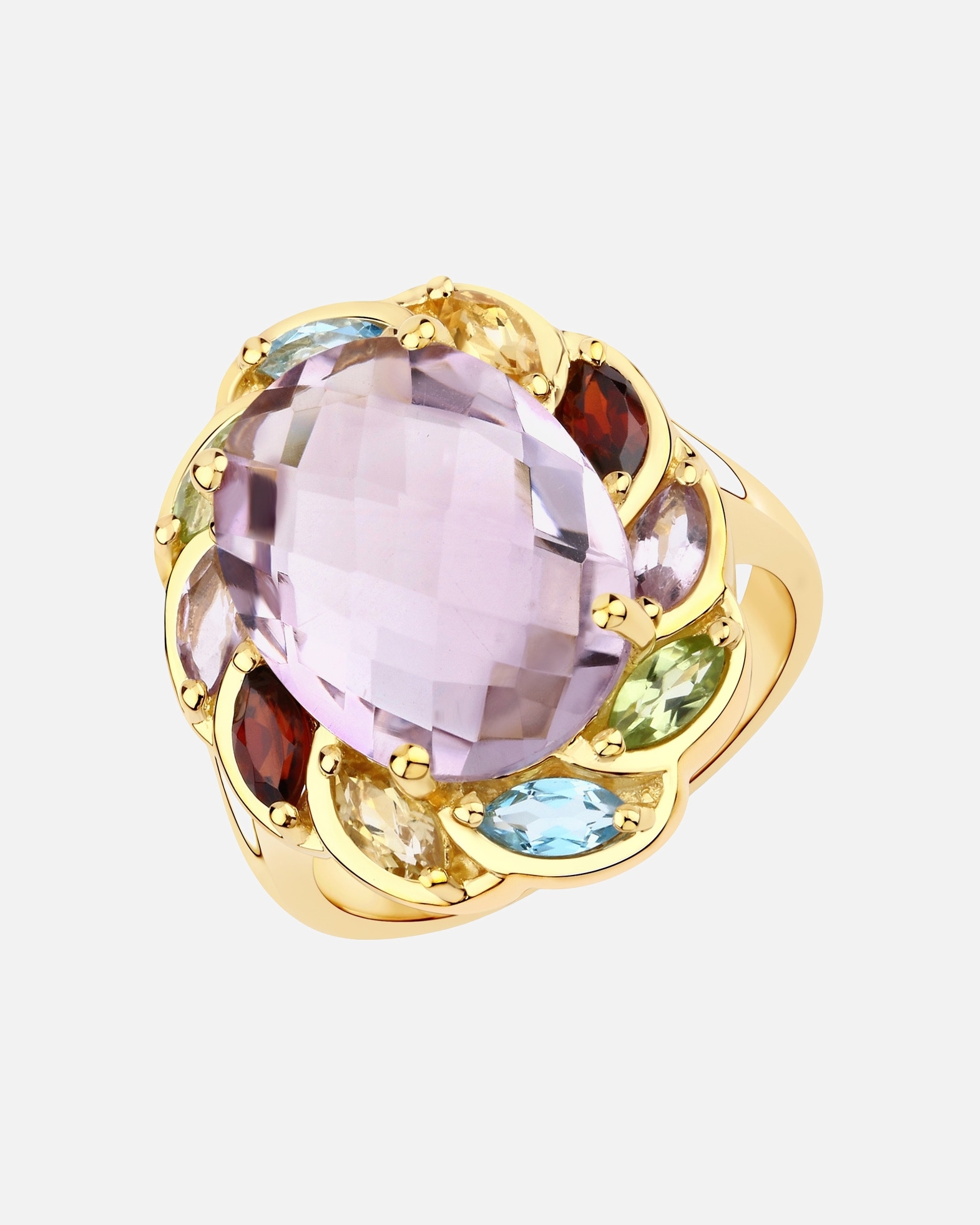 Ring für Weiblich Rafaela Donata Ring Sterling Silber Amethyst in Gelbgold 52