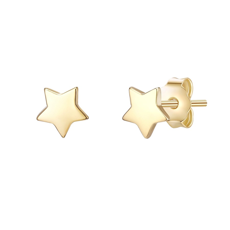 Glanzstücke München Ohrstecker Stern Sterling Silber in Gelbgold 4,9 mm Damen