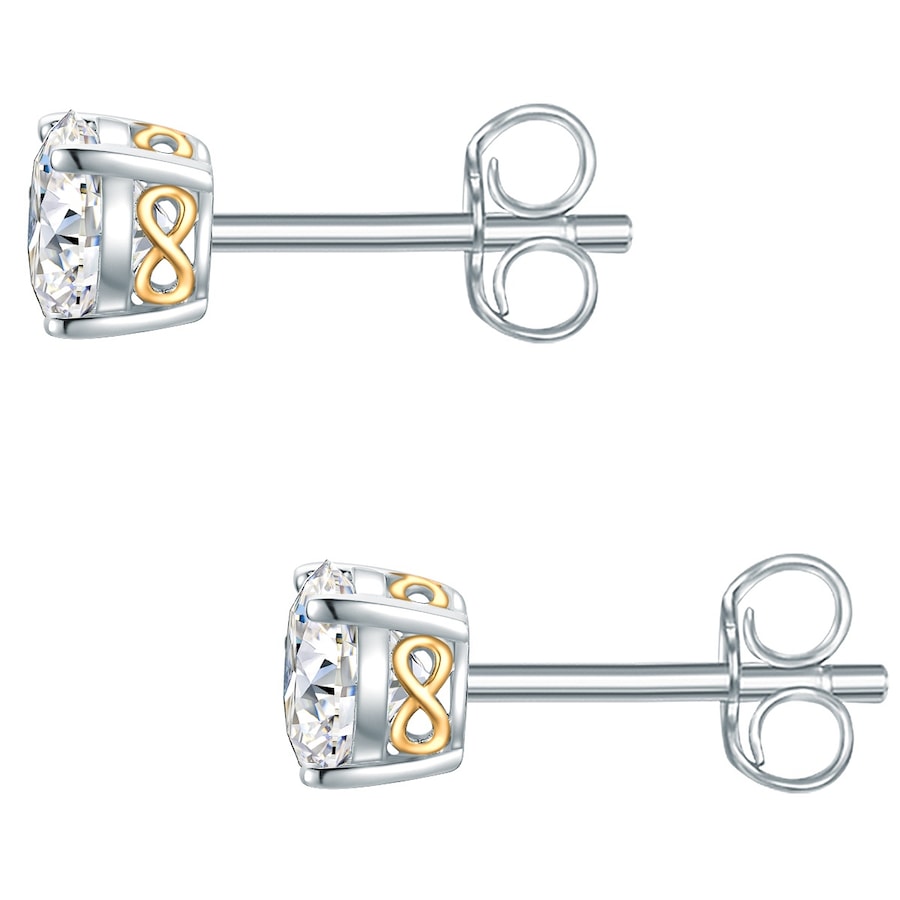 Trilani Ohrstecker Unendlichkeitszeichen Sterling Silber Zirkonia in Silber/Gelbgold Gold Damen