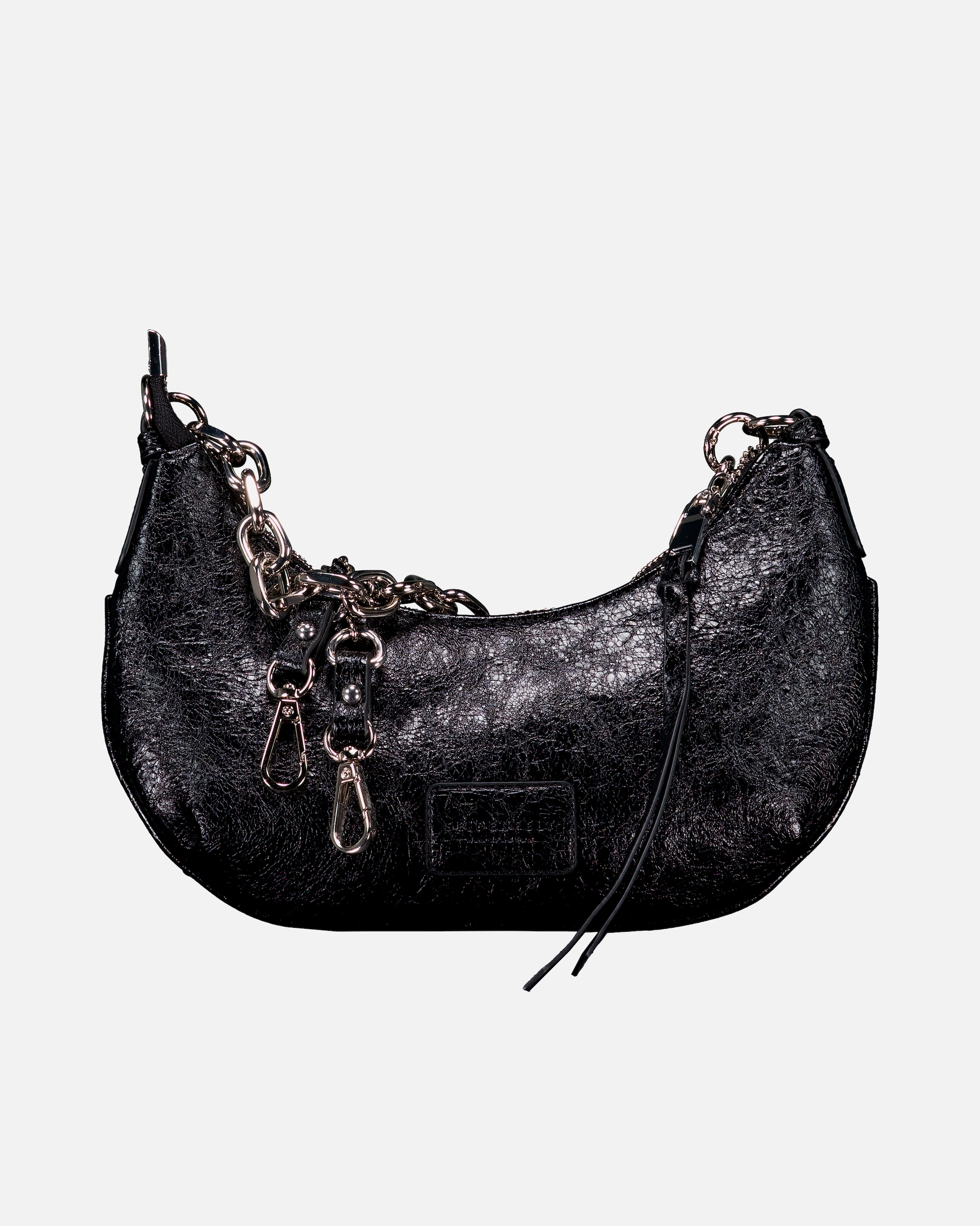 Umhängetasche für Weiblich Seidenfelt Umhängetasche Vejen Halfmoon Pochette Glossy Black