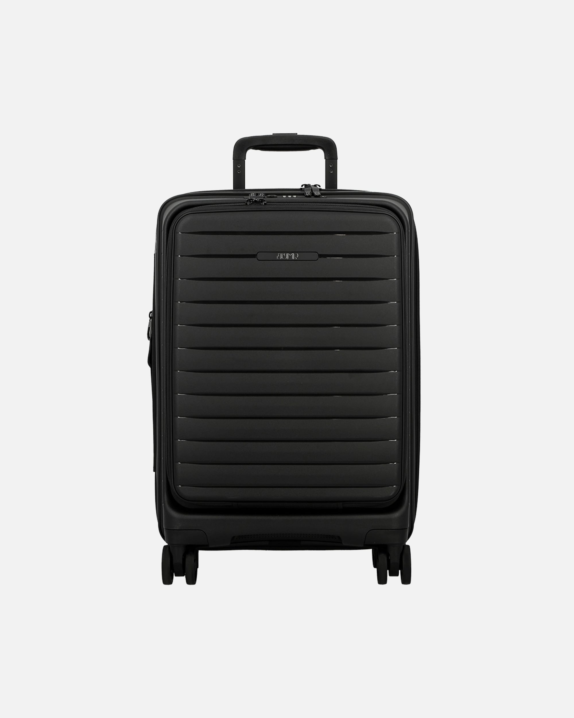 Handgepäckkoffer für Männlich Jump Striper 4 Rollen Kabinentrolley 55 cm mit Dehnfalte dark grey