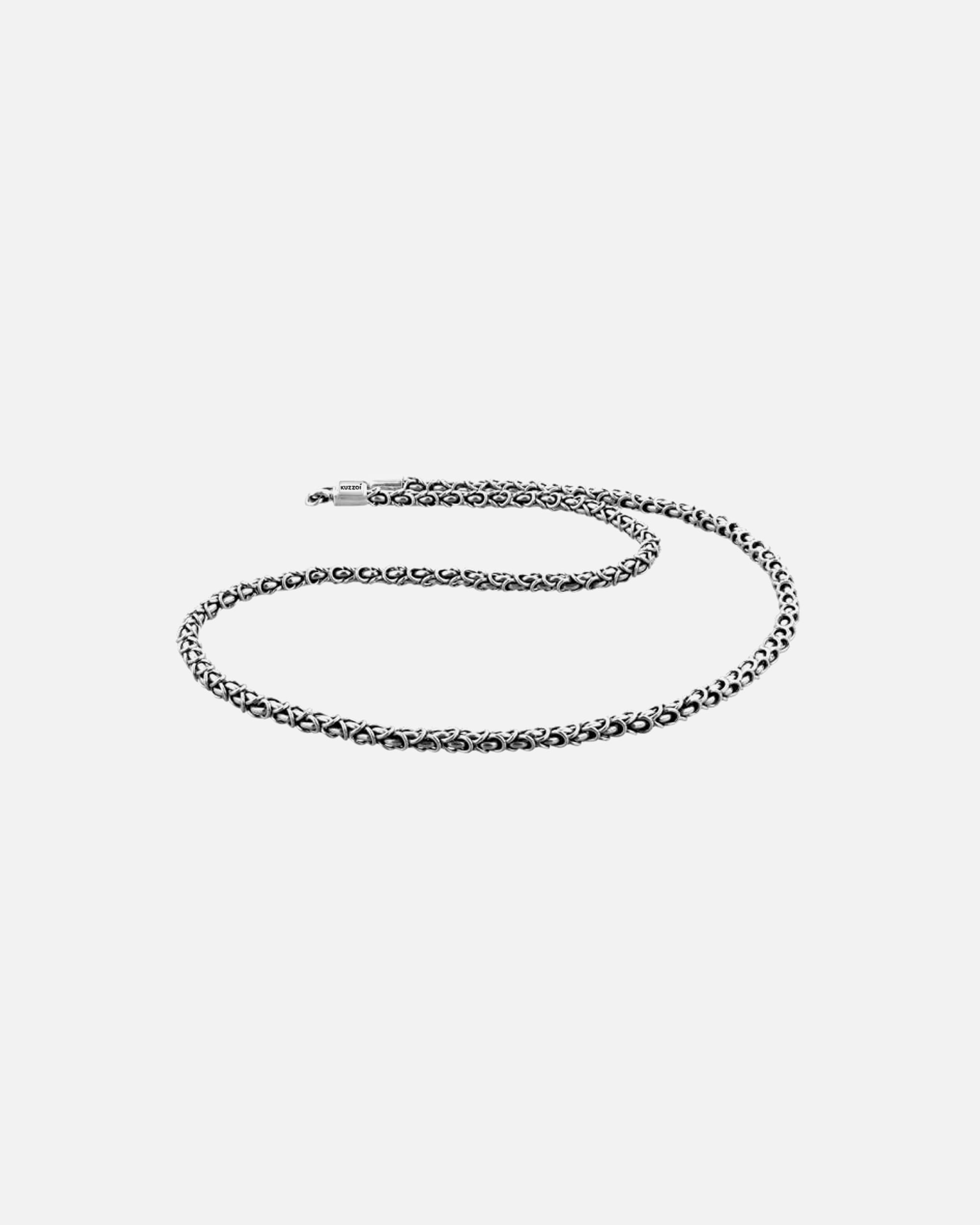 Halskette für Männlich KUZZOI Herren Königskette Oxidiert Basic 925 Silber 60