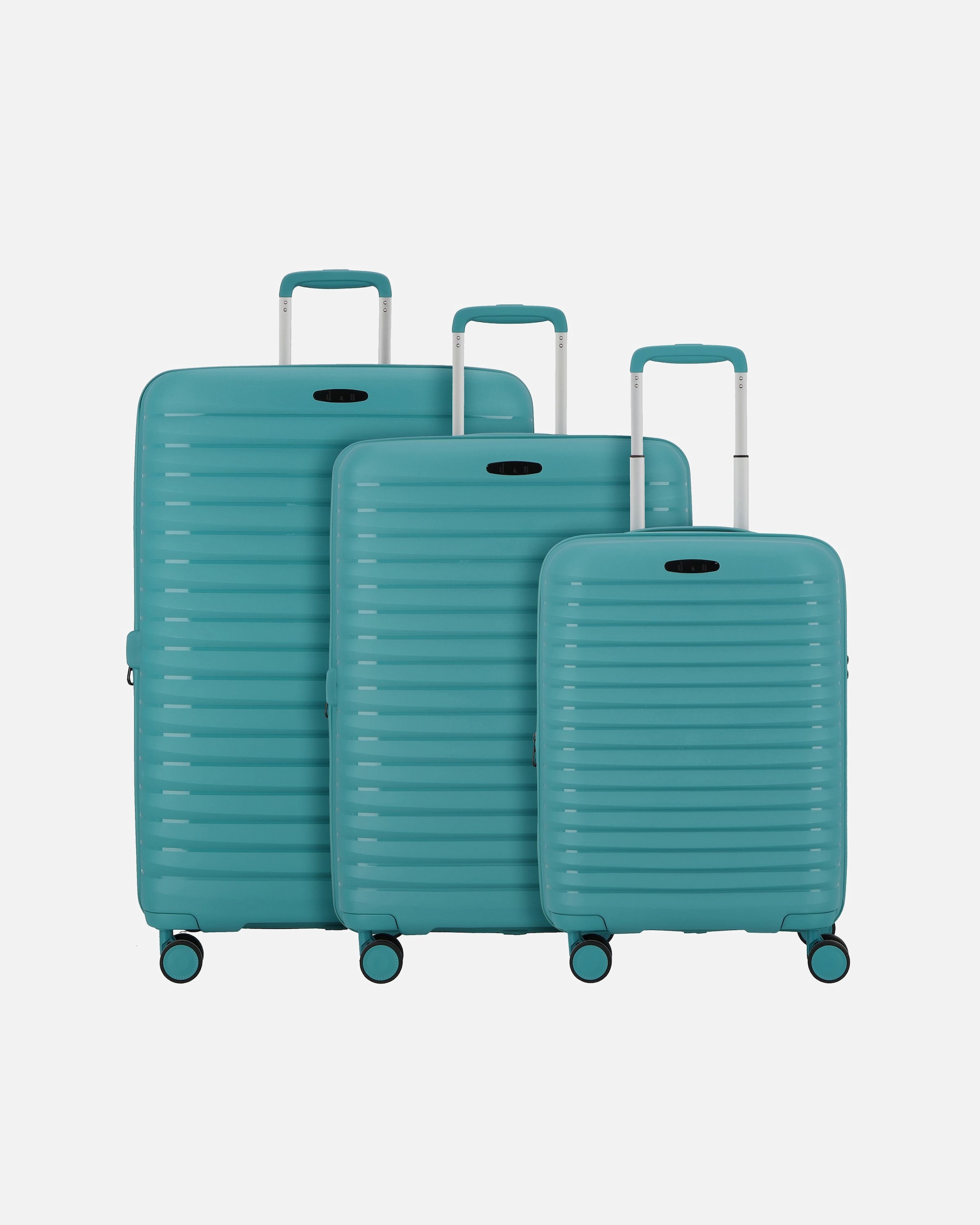 Koffer für Männlich d & n Travel Line 4500 4 Rollen Kofferset 3-teilig mit Dehnfalte petrol