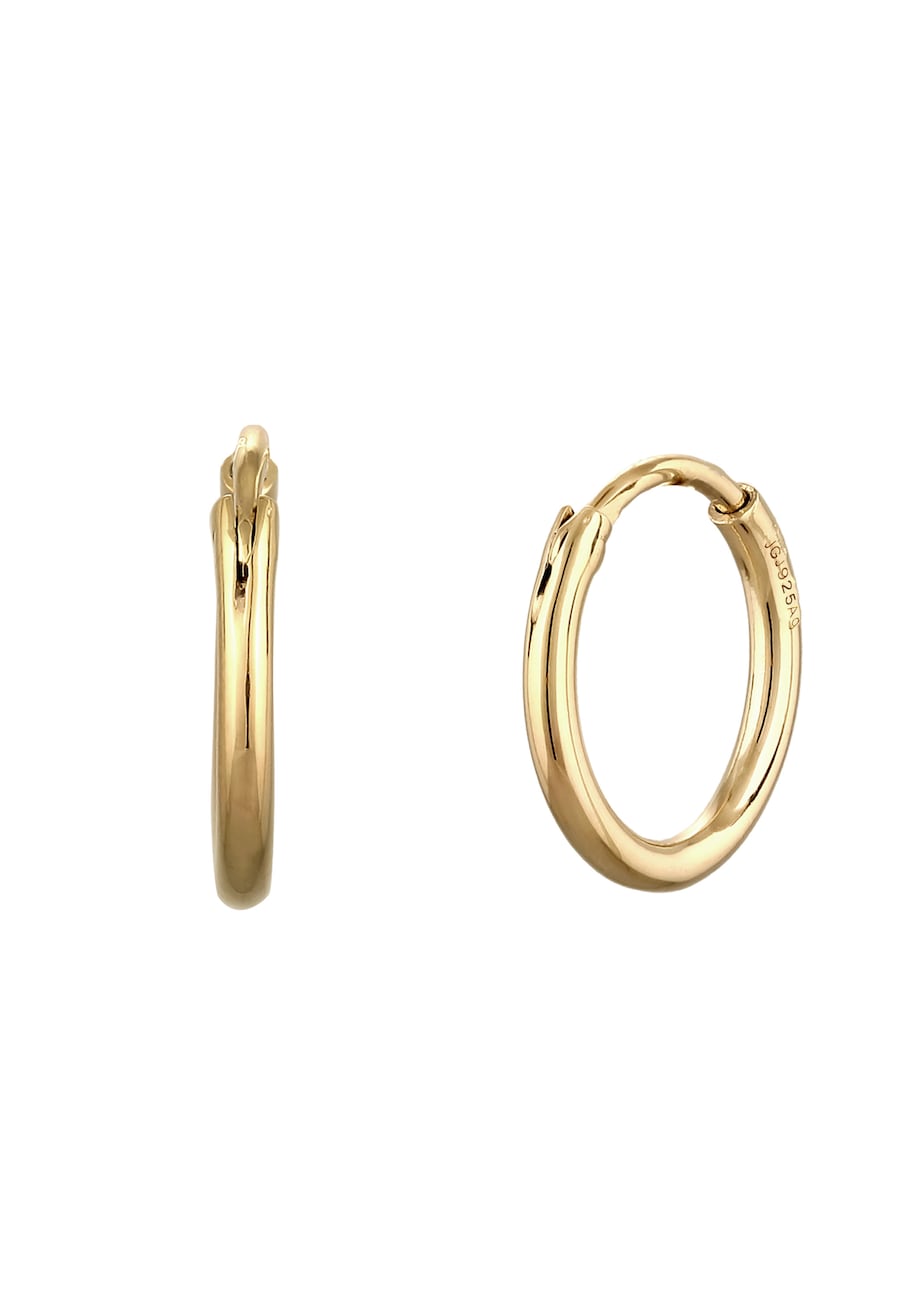 Elli Creolen Basic 925 Sterling Silber goldfarben Damen