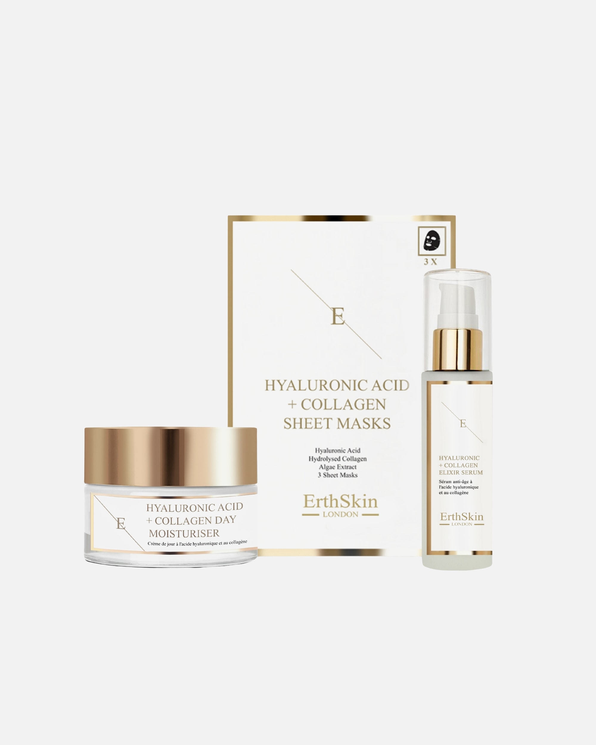 Gesichtspflegeset für Weiblich ErthSkin London Hydra Lift Glow Trio 1 Stück