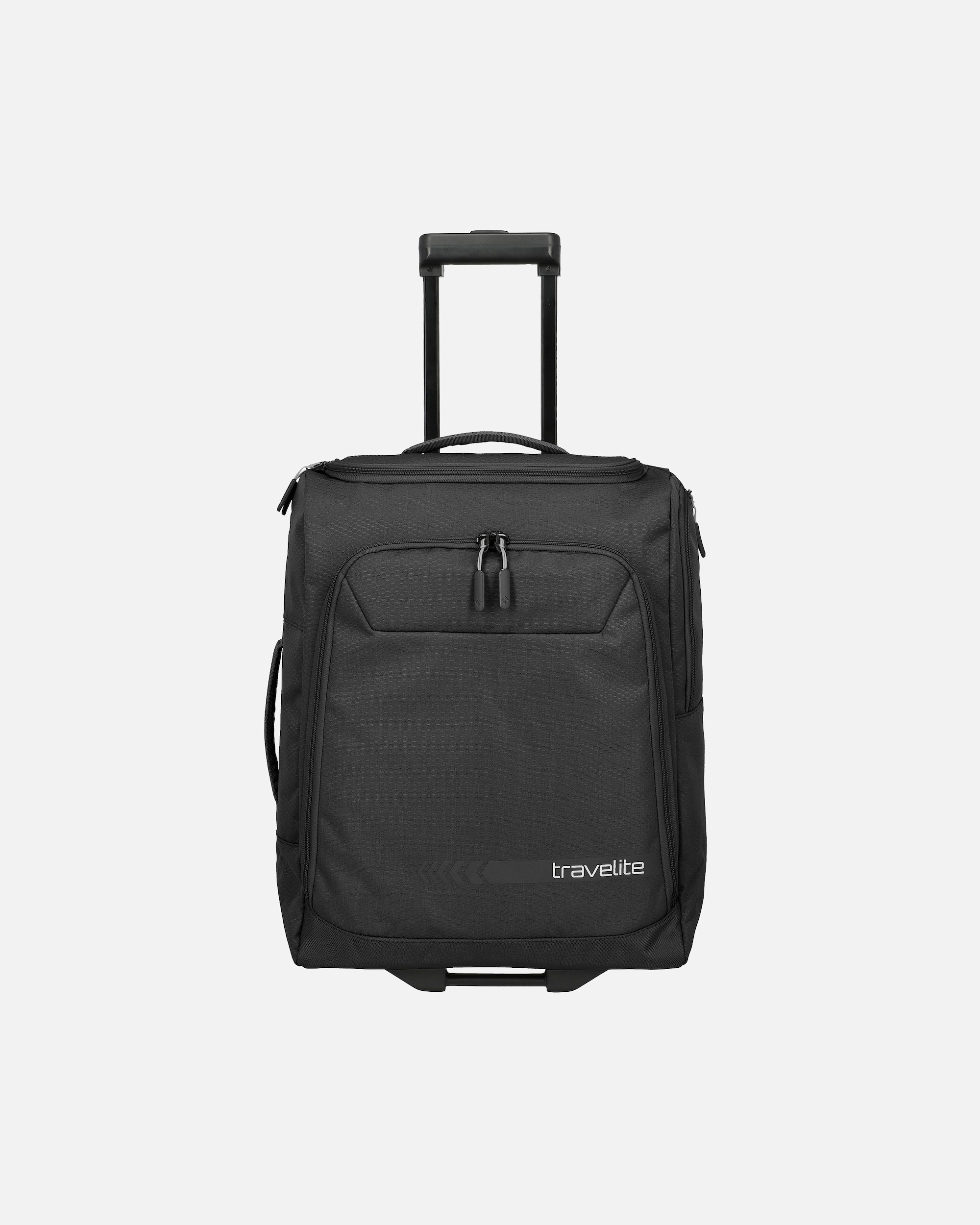 Handgepäckkoffer für Männlich Travelite Kick Off 2 Rollen Kabinentrolley 55 cm schwarz
