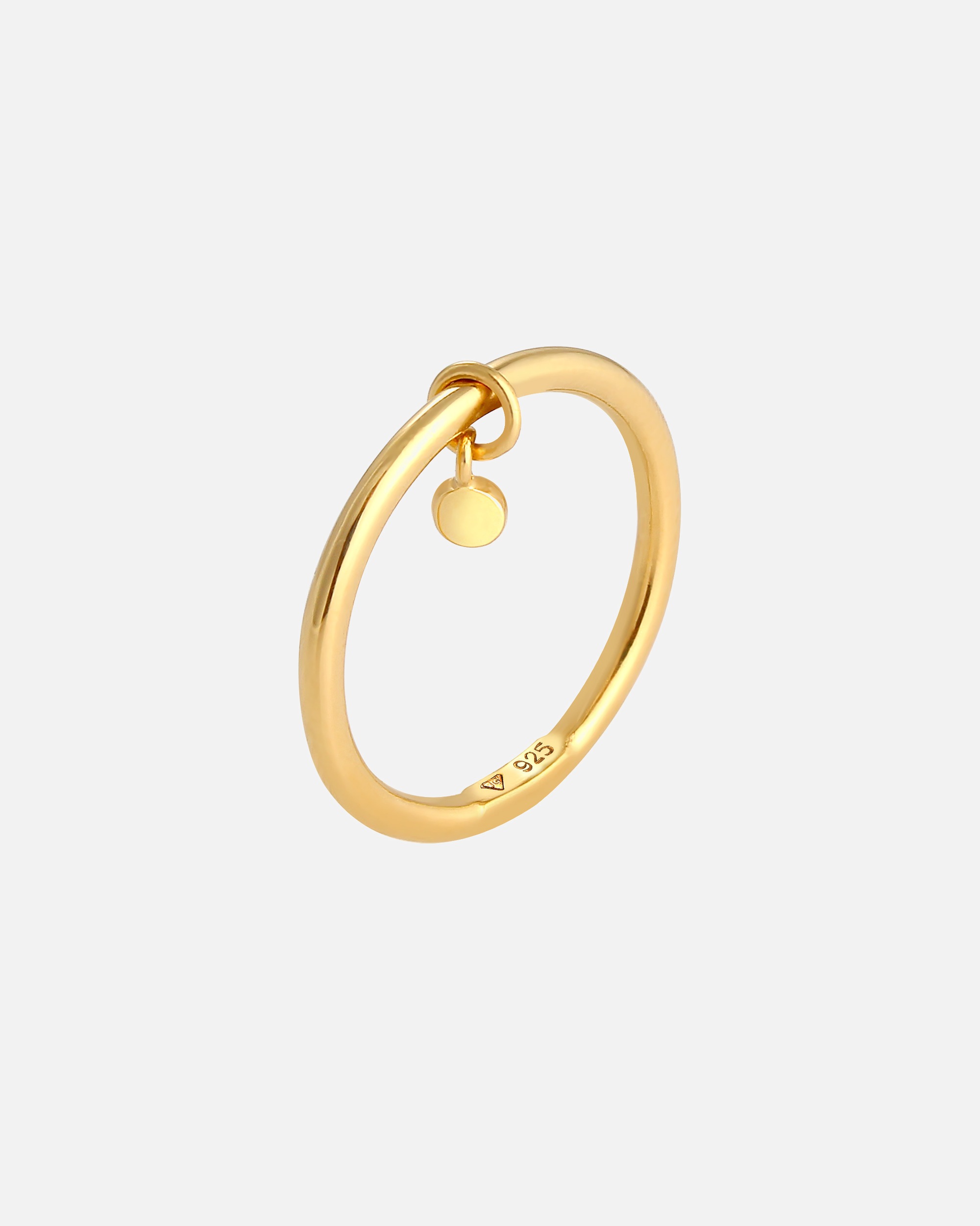 Ring für Weiblich Elli Bandring Stapelring Rund Plättchen Basic 925 Ring 52