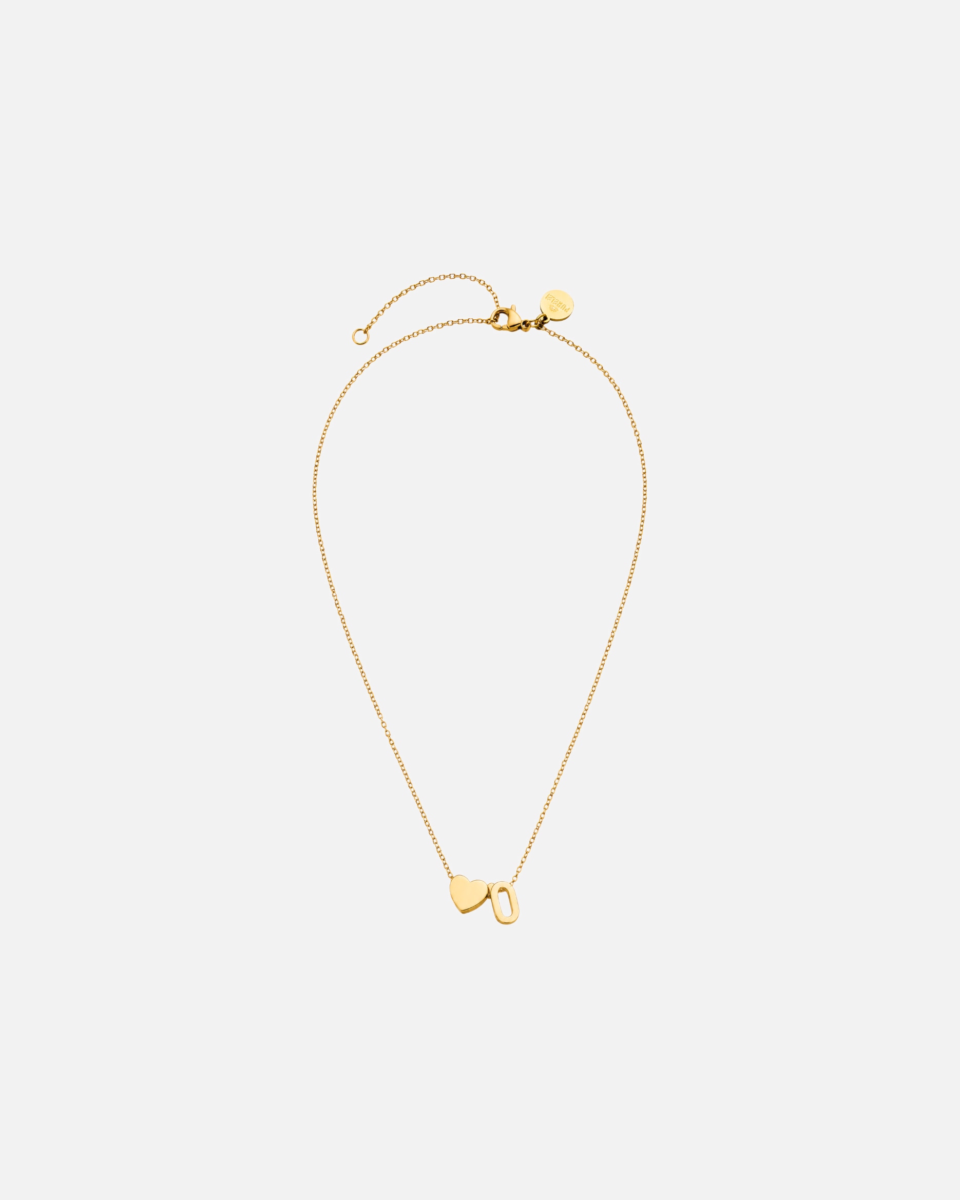 Halskette für Unisex Purelei Letter Heart O Kette 100% Edelstahl Gold