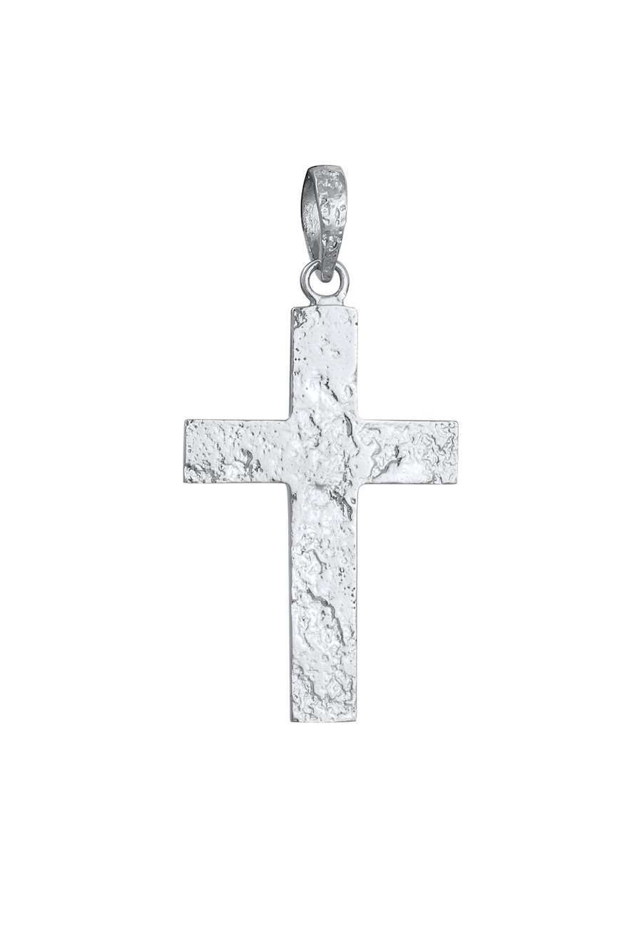 KUZZOI Herren Ketten Anhänger Kreuz Symbol 925 Silber silberfarben