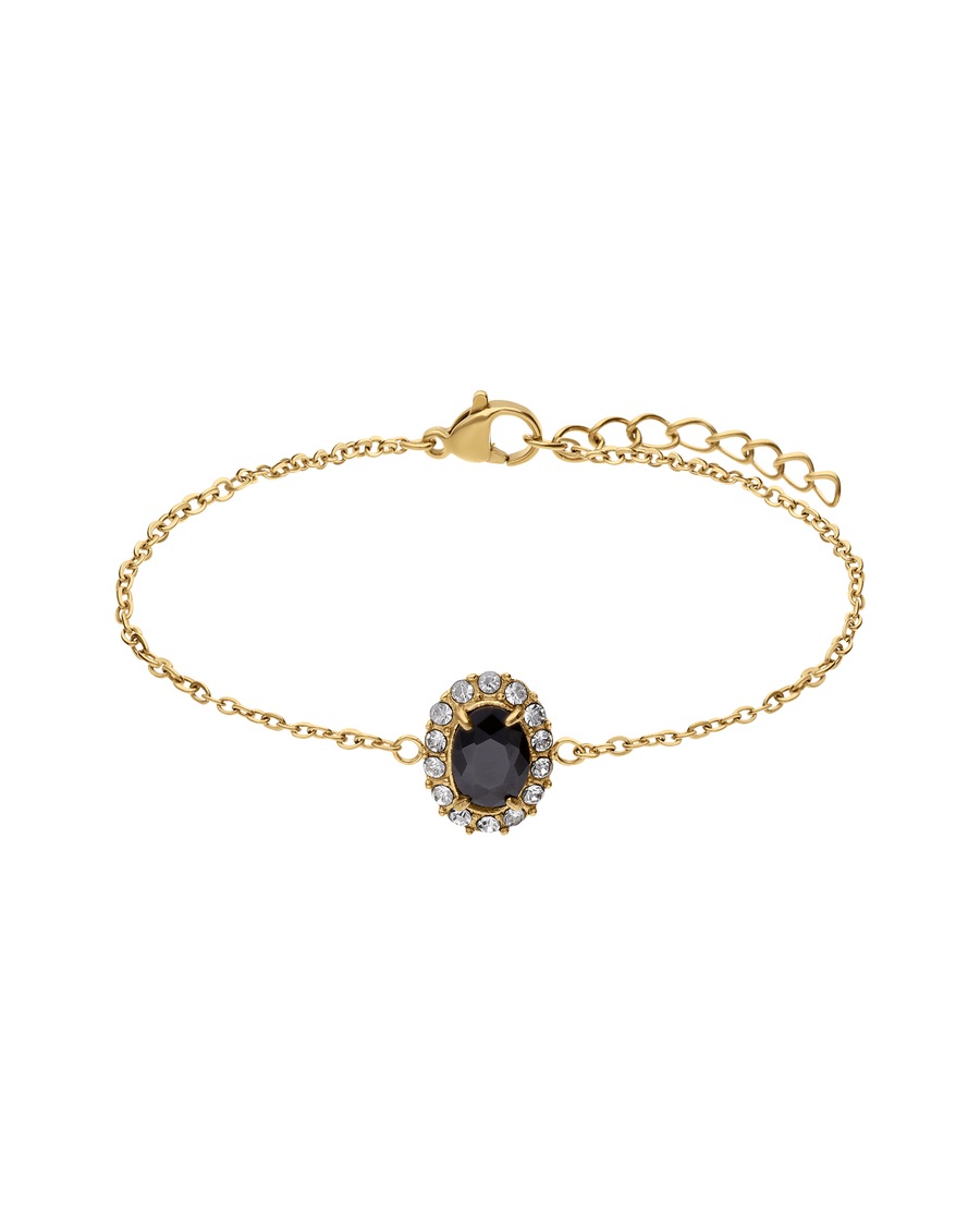 Lucardi Armband Stahl Schwarz Damen