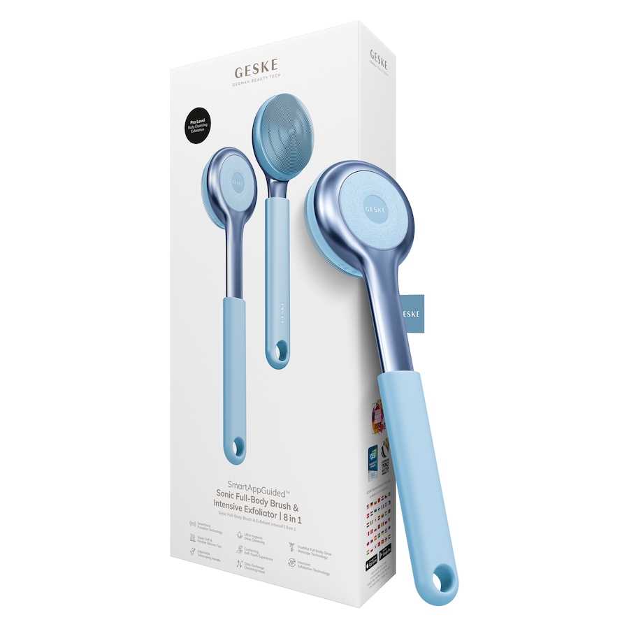 GESKE Sonic Full-Body Brush & Intensive Exfoliator | 8 in 1 Aquamarine