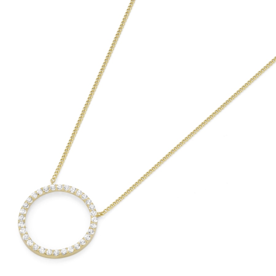 Luigi Merano Collier Mittelteil Ring mit Zirkonia, Gold 375 45 cm Damen