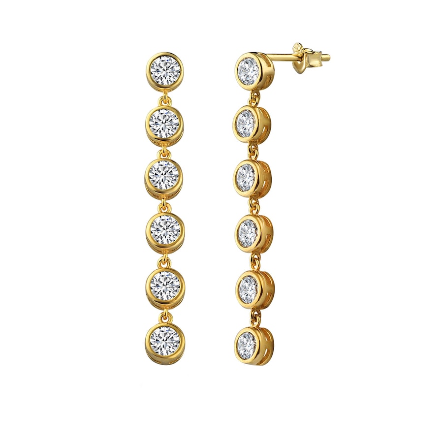 dKeniz Ohrhänger 925/- Sterling Silber Zirkonia weiß gelb vergoldet Schwarz Damen
