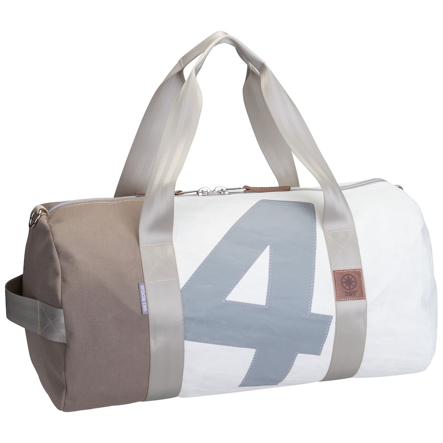 360Grad Sporttasche Pirat Weiß/Persenning Taupe/Grau/Bei Violett