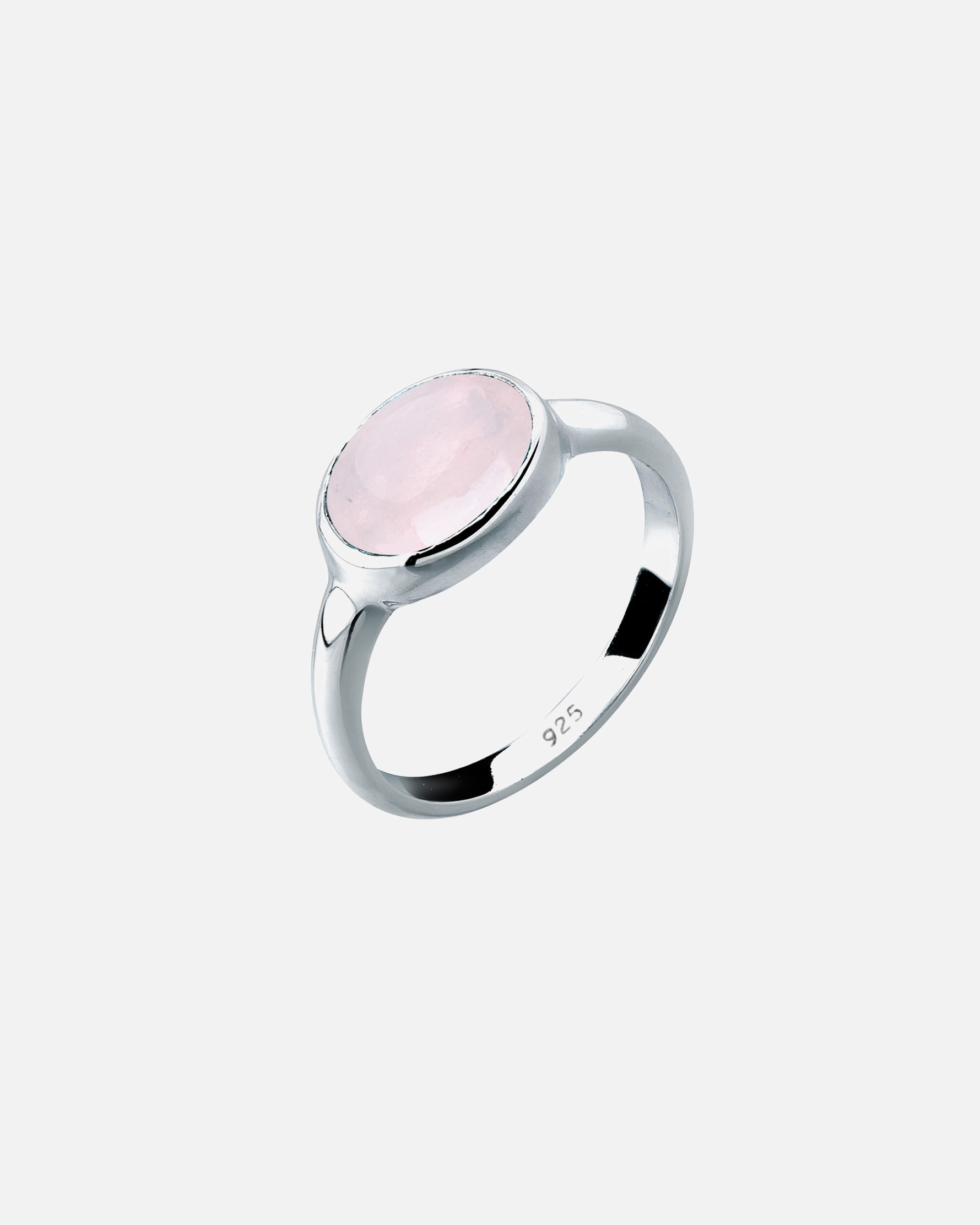 Ring für Weiblich Elli Rosenquarz Solitär 925 Sterling Silber 58