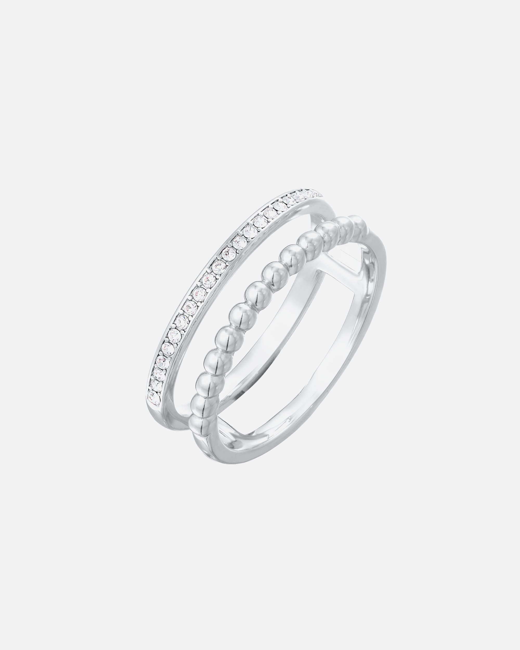 Ring für Weiblich Elli 2-reihig Kristalle Farbe Silber für Damen 52