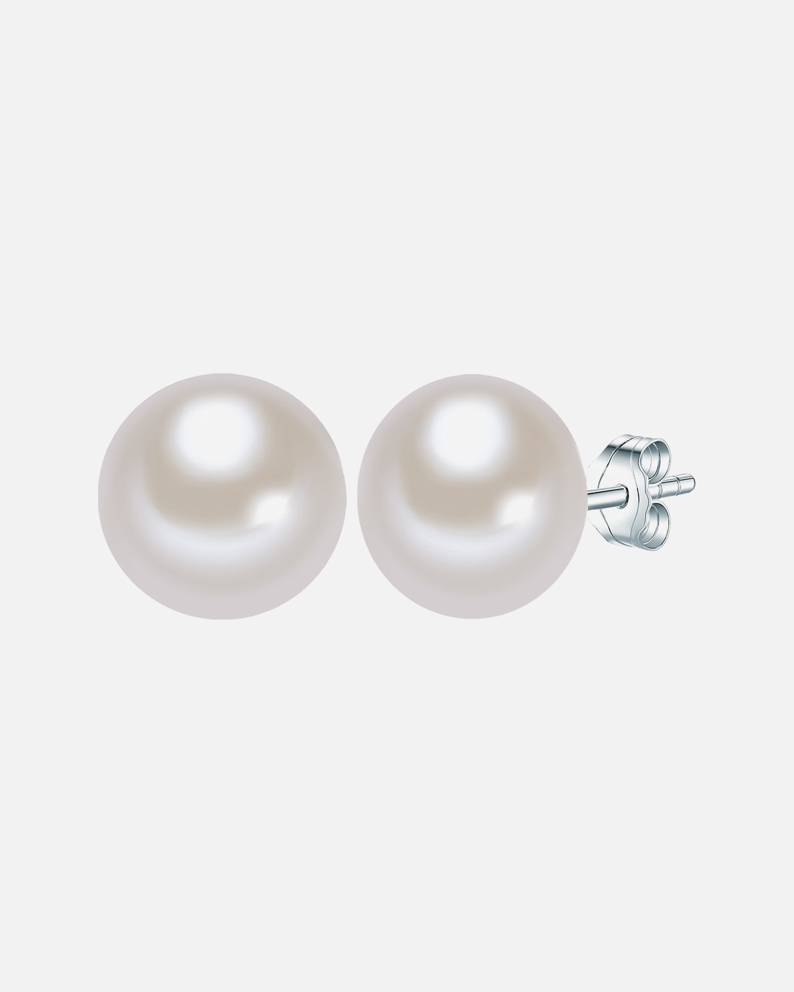 Ohrringe für Weiblich Valero Pearls Perlen-Ohrstecker aus Sterling Silber in silber mit Süßwasser-Zuchtperle 11,0 mm