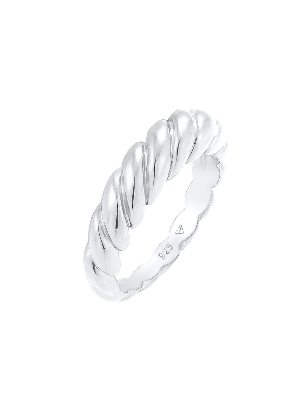 Elli Twisted Gedreht Bandring 925 Silber 52 Damen