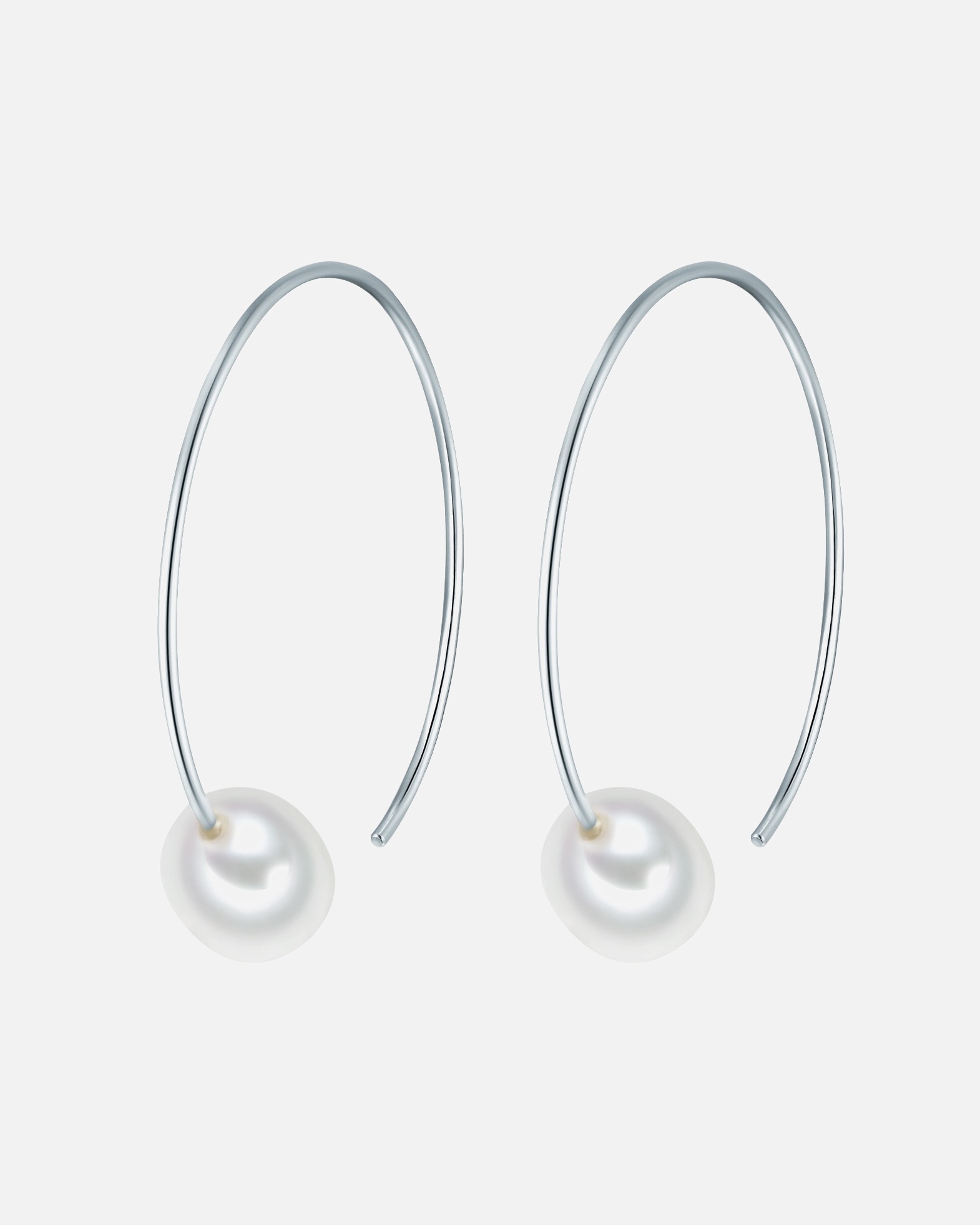 Ohrringe für Weiblich Valero Pearls Perlen-Ohrhänger Sterling Silber Süßwasser-Zuchtperle in Silber 31,3 mm