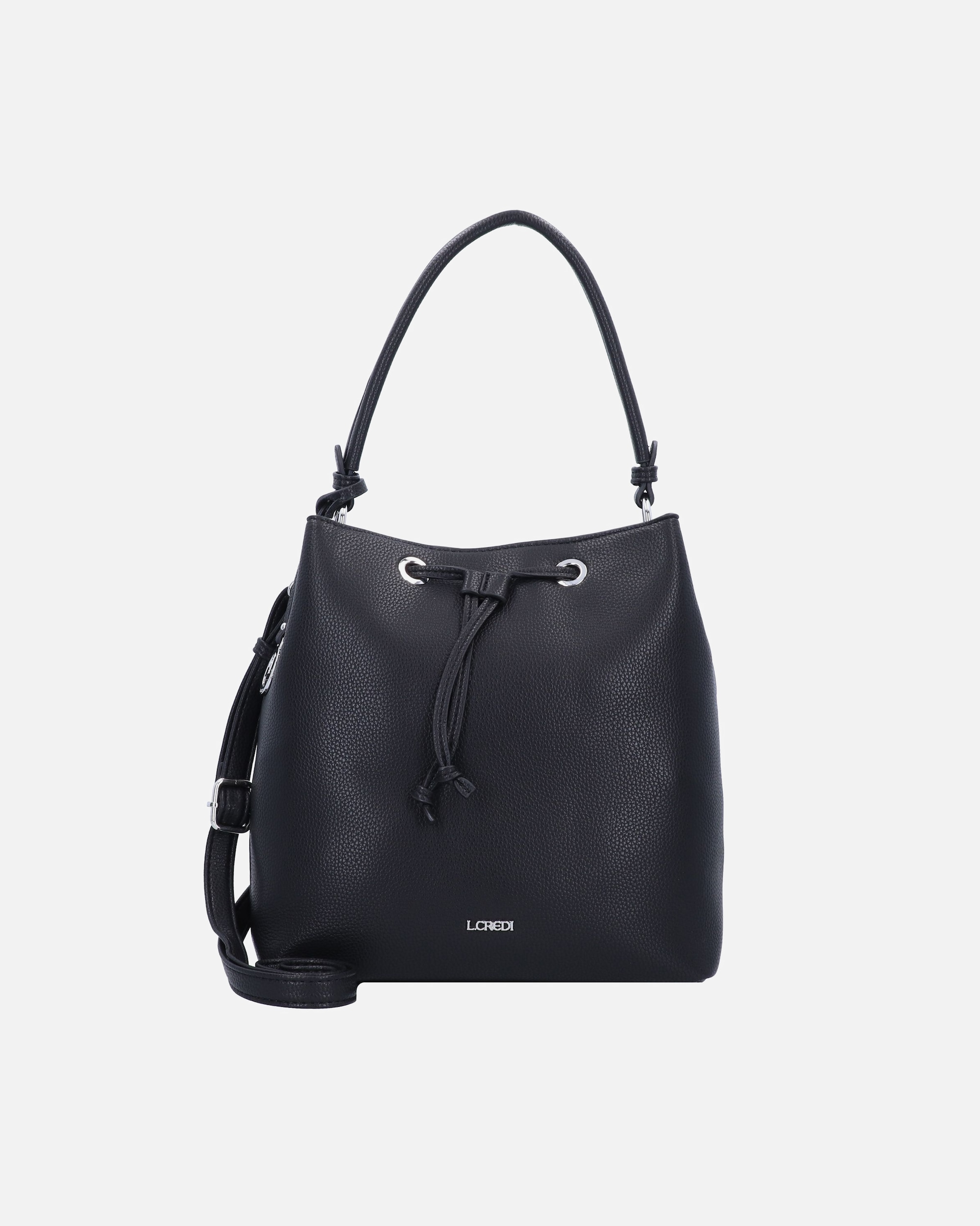 Tasche für Weiblich L.CREDI Ebony Beuteltasche schwarz