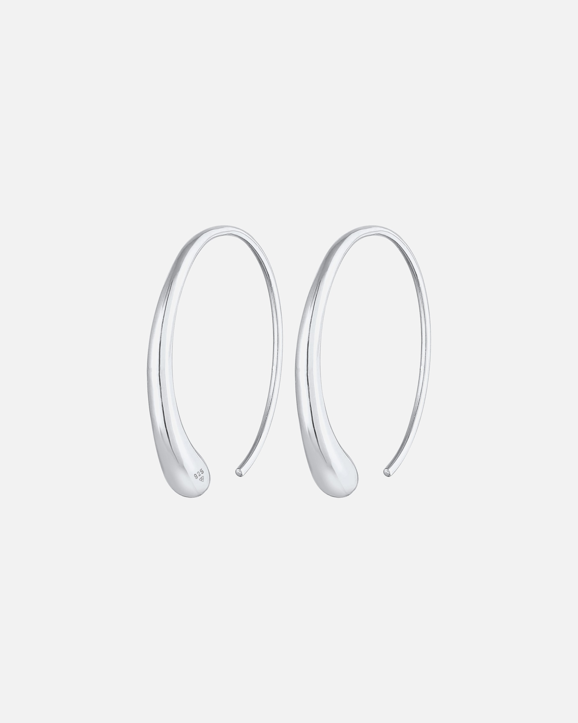 Creolen für Weiblich Elli Creole Tropfen Oval Offen Basic 925 Silber silberfarben