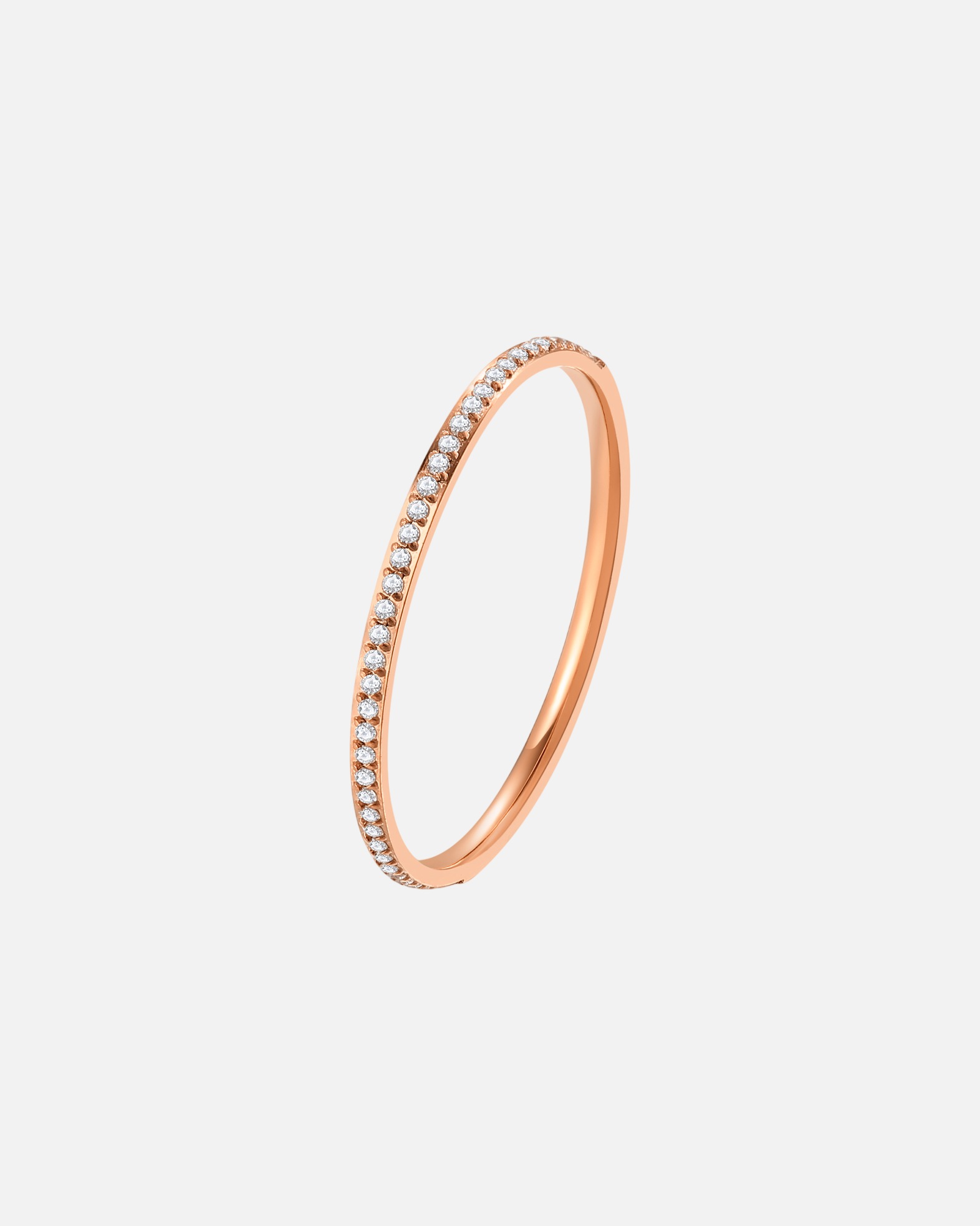 Ring für Weiblich Hey Happiness Default Brand Line Band Ring mit Zirkonia Edelstahl rosevergoldet 57
