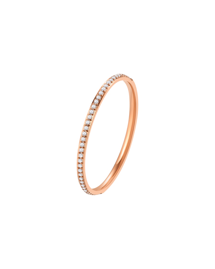Hey Happiness Band Ring mit Zirkonia Edelstahl rosevergoldet 57 Damen