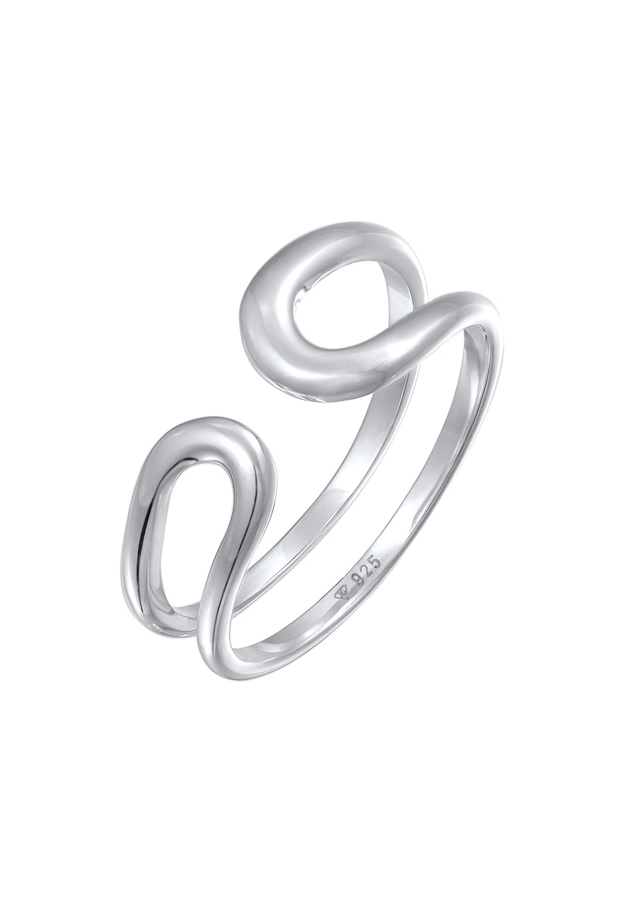 Elli PREMIUM Ring Offen Modern Verstellbar 925 Silber 60 Damen