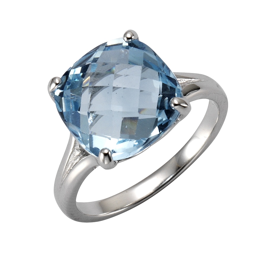 Zeeme Ring 925/- Sterling Silber Blautopas beh. blau 054 (17,2) Damen