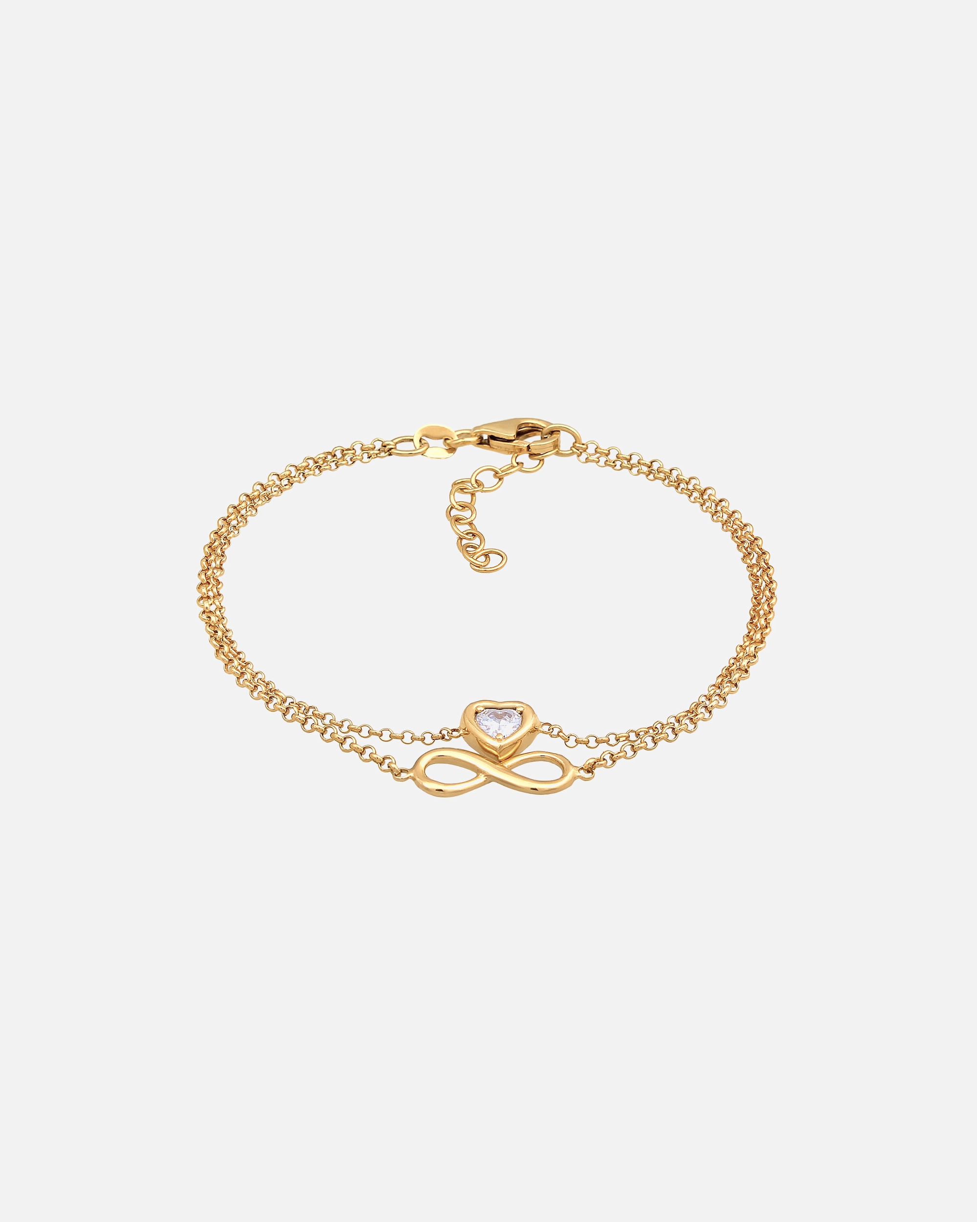 Armband für Weiblich Elli Elli Armband Layer Infinity Herz Unendlichkeit 925 Silber goldfarben