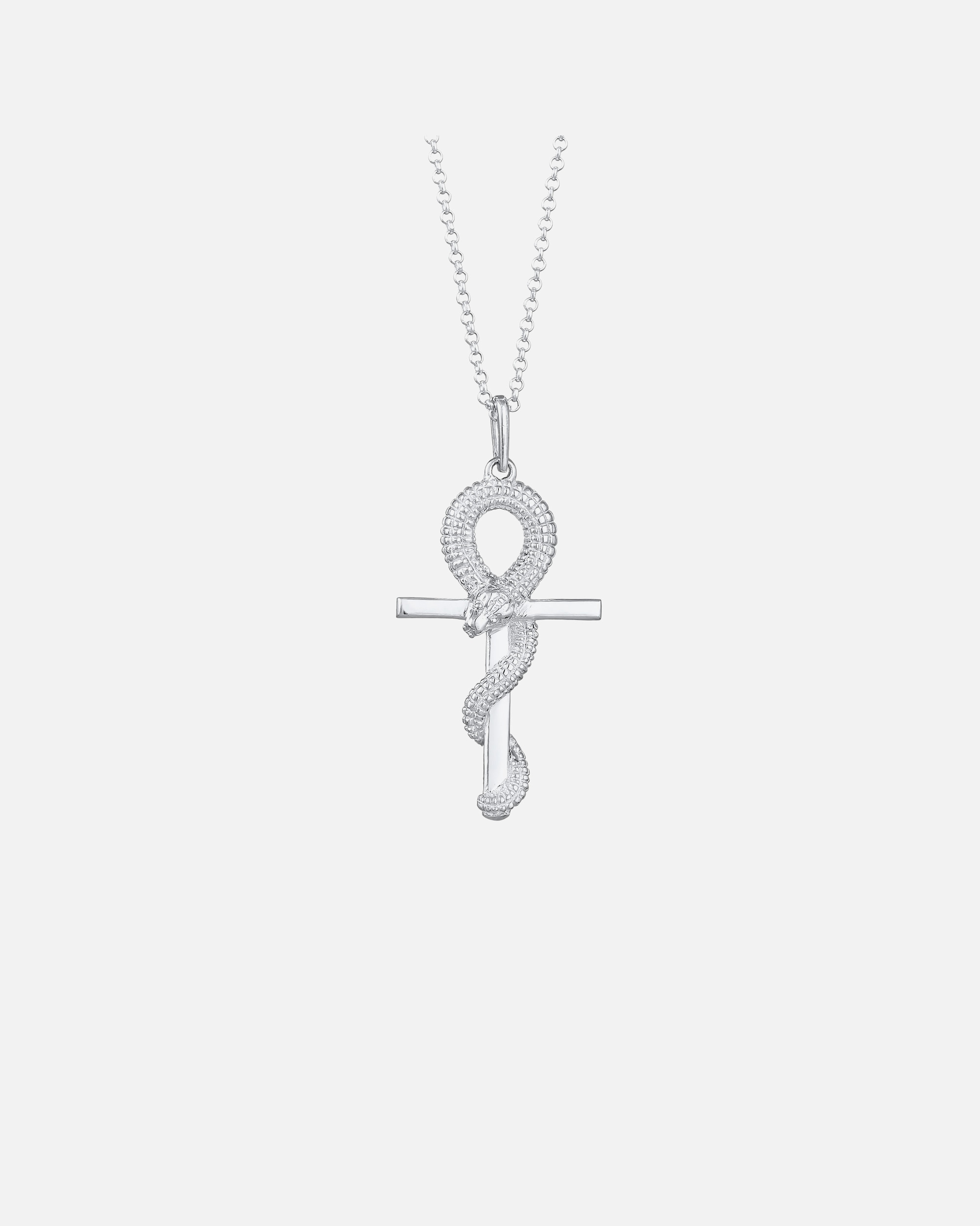 Halskette für Männlich KUZZOI Herren Kreuz Schlange 925 Silber silberfarben