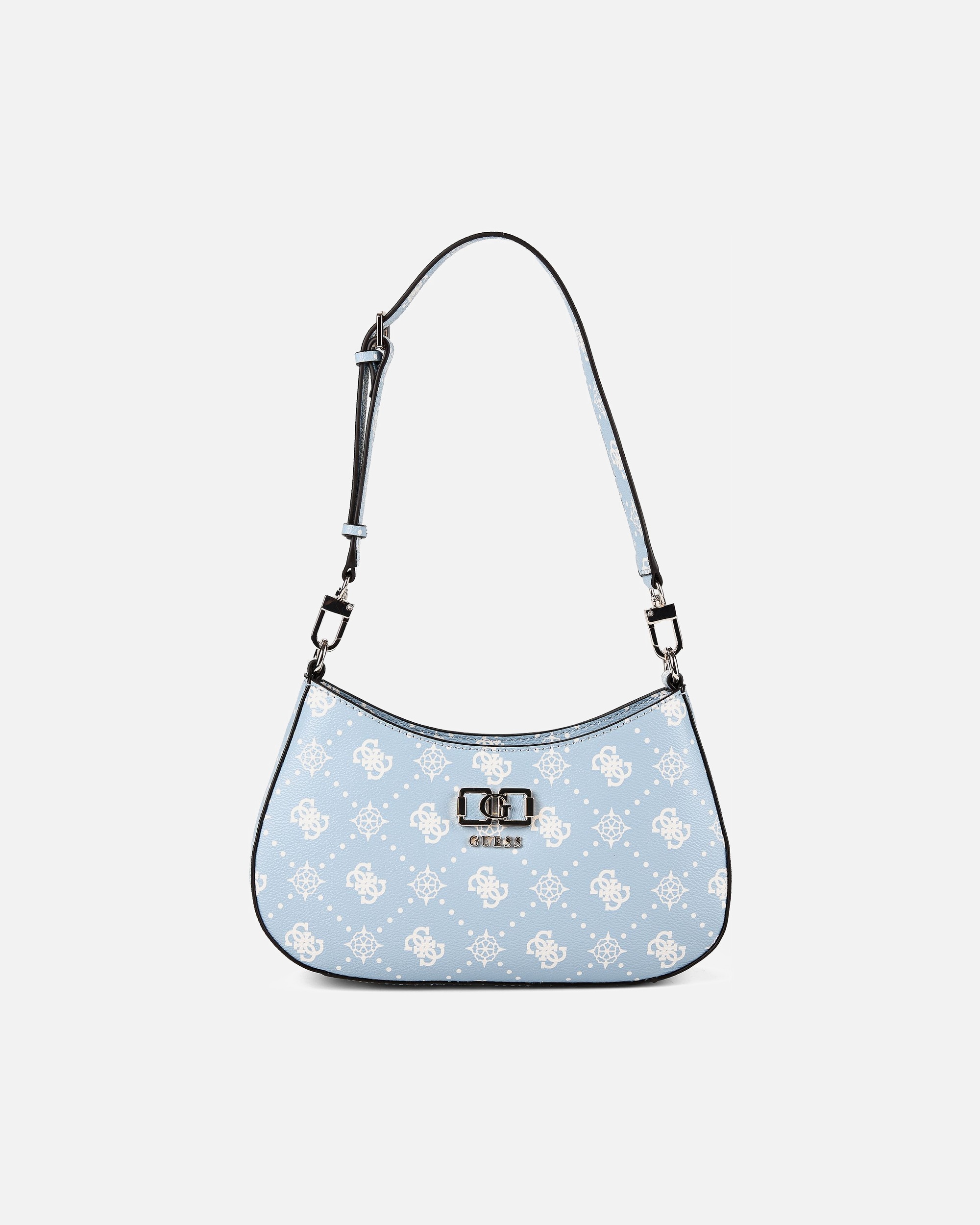 Tasche für Weiblich Guess Emelie Schultertasche light blue logo