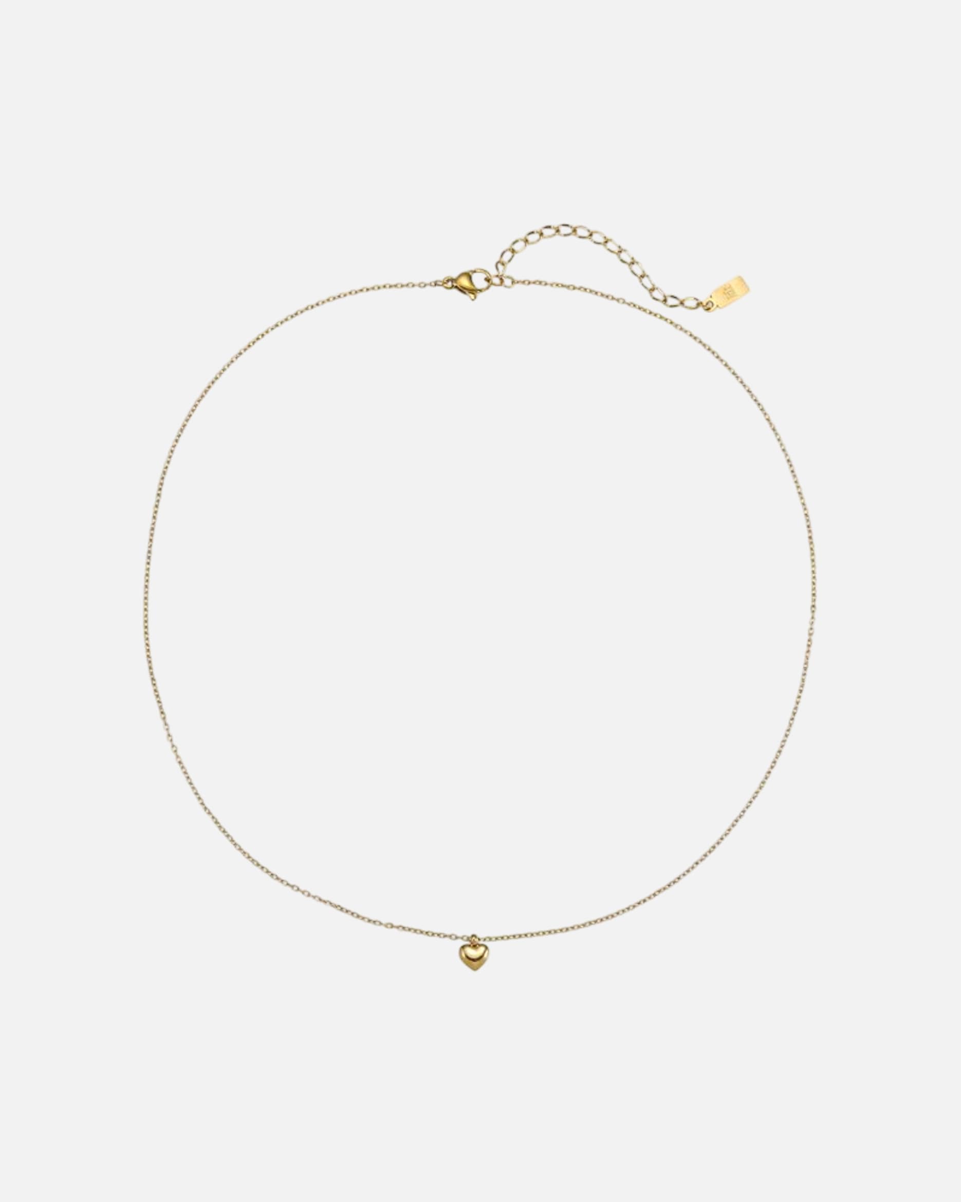 Halskette für Weiblich Hey Happiness Default Brand Line Chunky Heart – Herz Anhänger Halskette – Edelstahl, wasserfest Gold