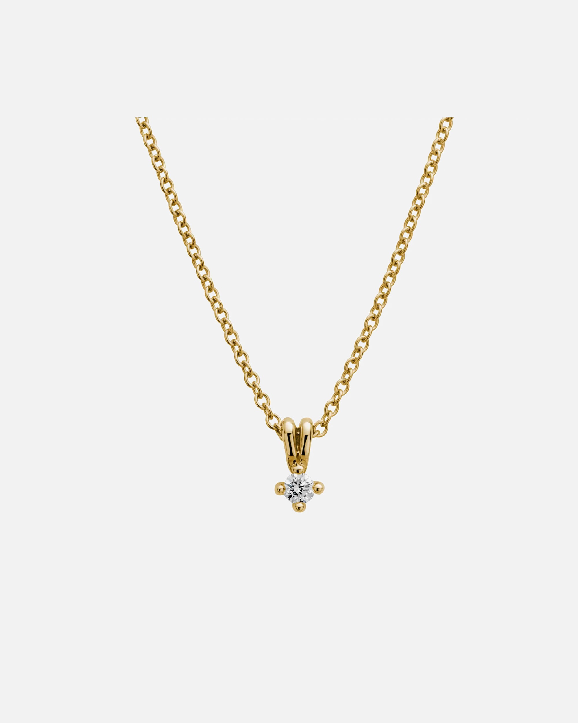 Halskette für Weiblich Lyomi Default Brand Line Anhänger mit Kette 585/- Gold Diamant Lab Grown weiß 0,15ct. gelb vergoldet