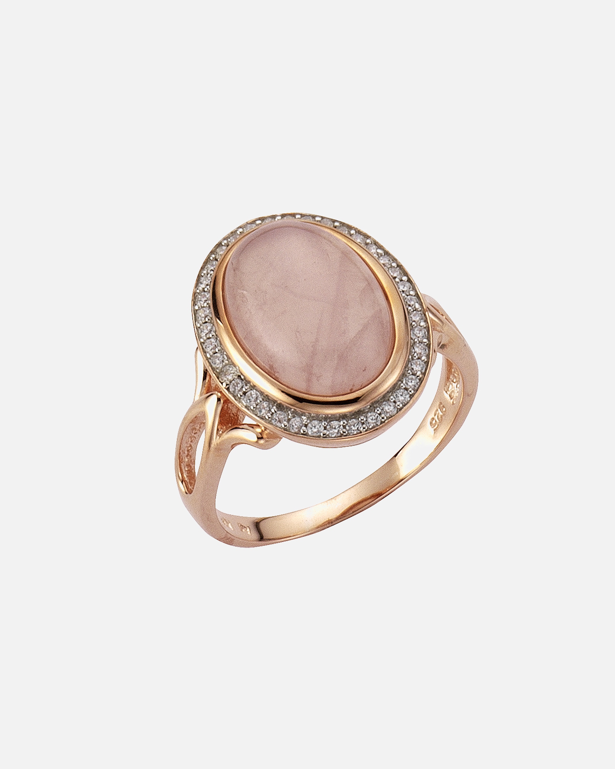 Ring für Weiblich Zeeme Ring 925/- Sterling Silber Rosenquarz rosa 054 (17,2)