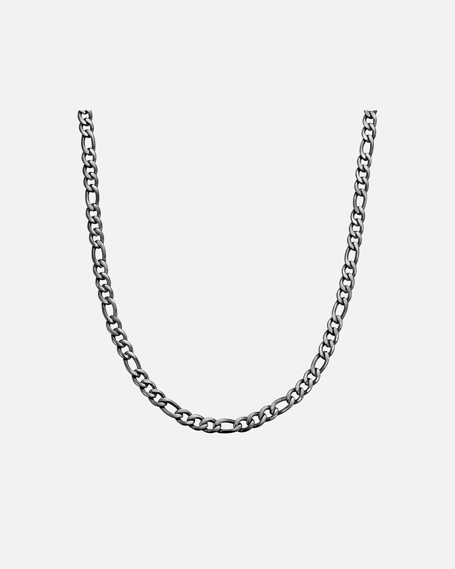 Halskette für Männlich True Rebels Halskette aus Edelstahl in Gunmetal 55 cm