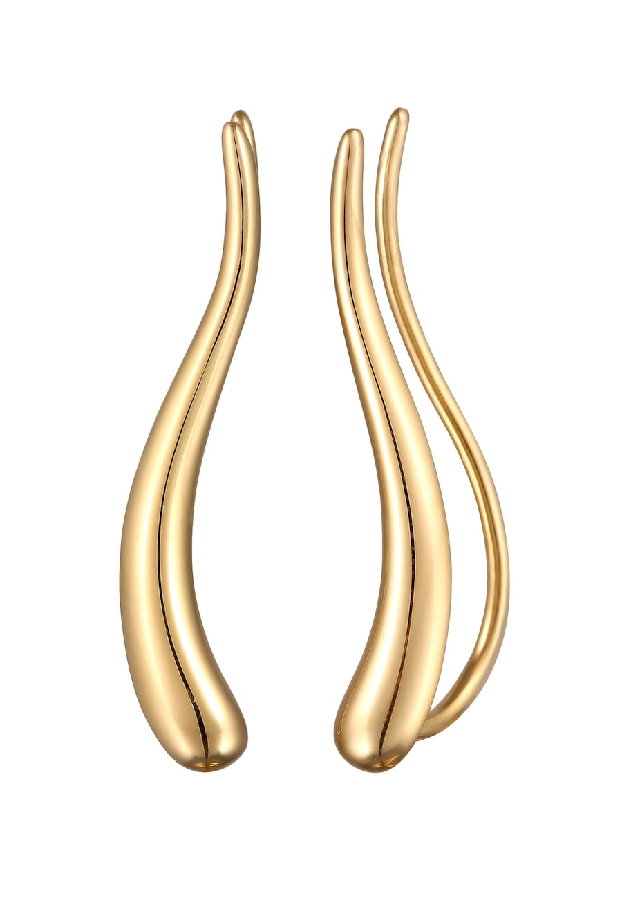 Elli Earclimber Ohrklemme Geschwungen 925 Silber goldfarben Damen