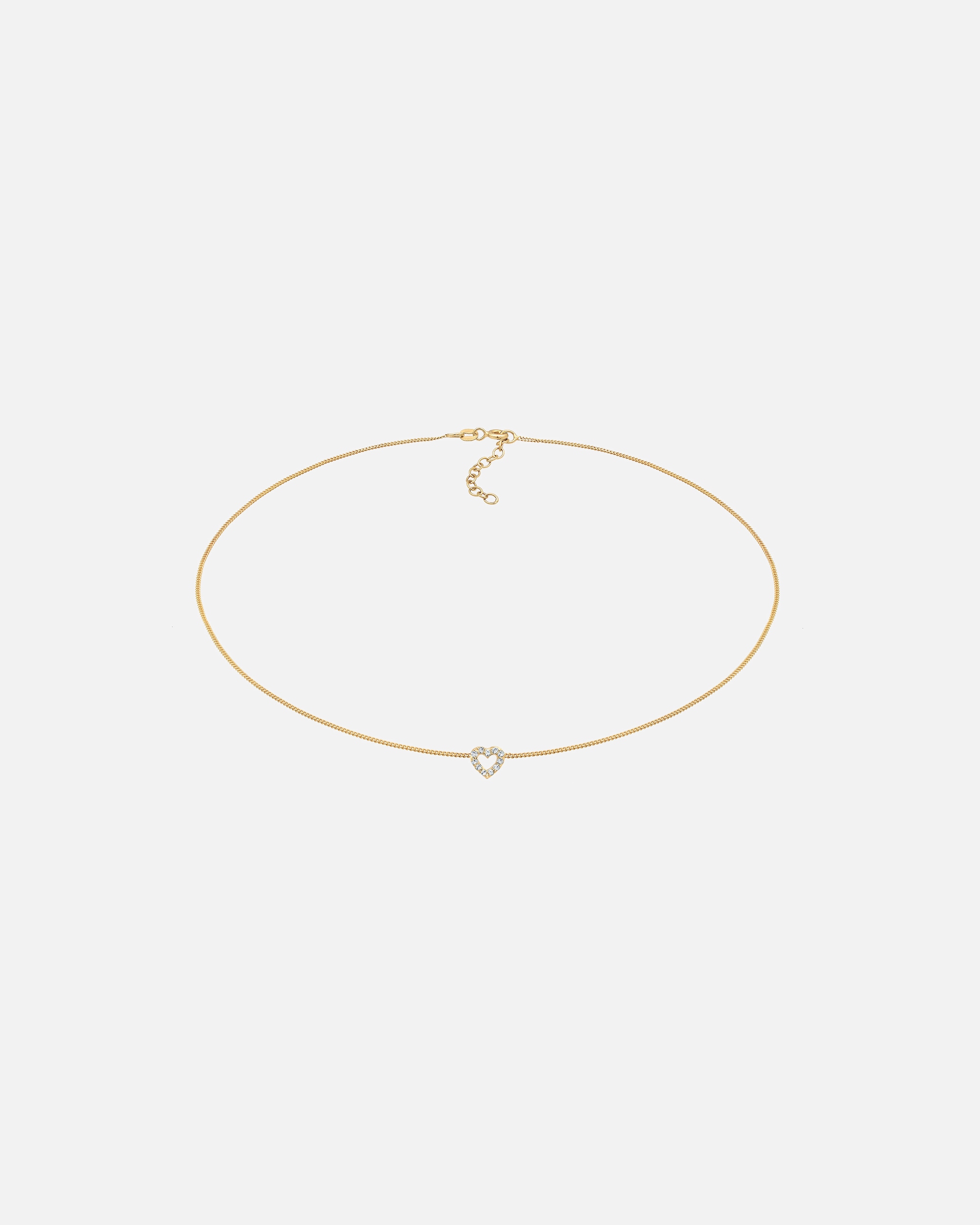 Halskette für Weiblich Elli Choker Herz 925 Silber, mit Kristallen von Swarovski® goldfarben