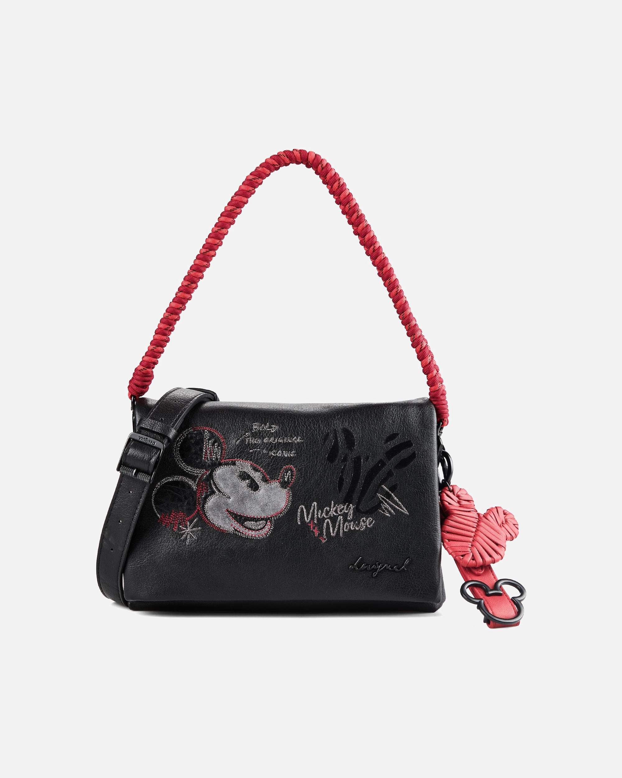 Tasche für Weiblich Desigual Mickey Face Schultertasche schwarz