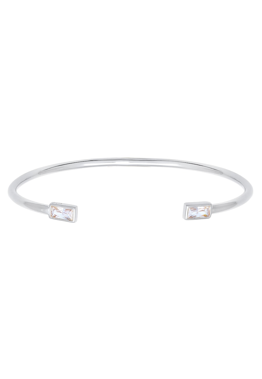 Elli Armreif Offen Zirkonia Rechteck Geo 925 Silber 17 Damen
