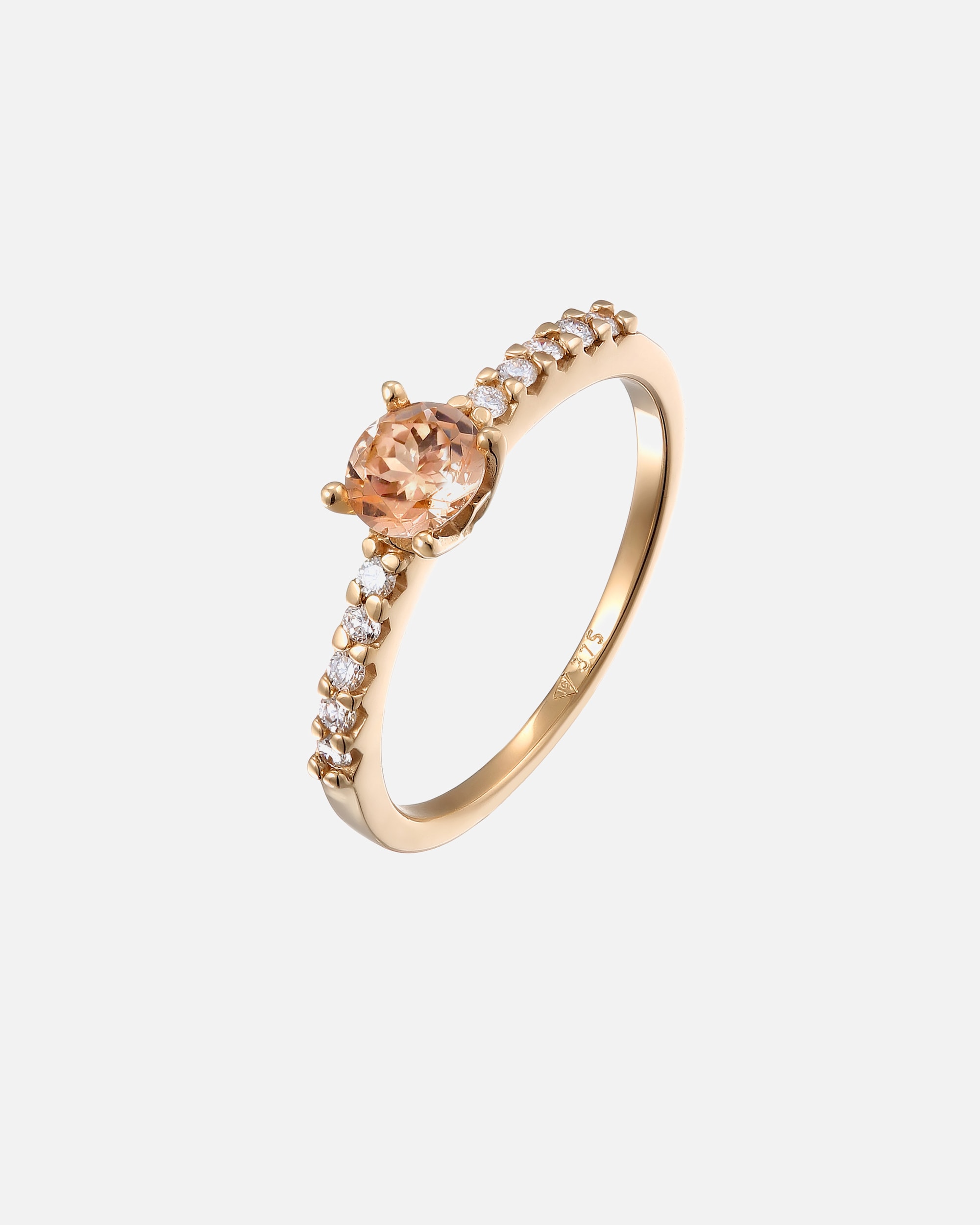 Ring für Weiblich Elli DIAMONDS Verlobungsring Morganit Diamanten Diamantschliff (0.04 ct) 375 Gelbgold 54