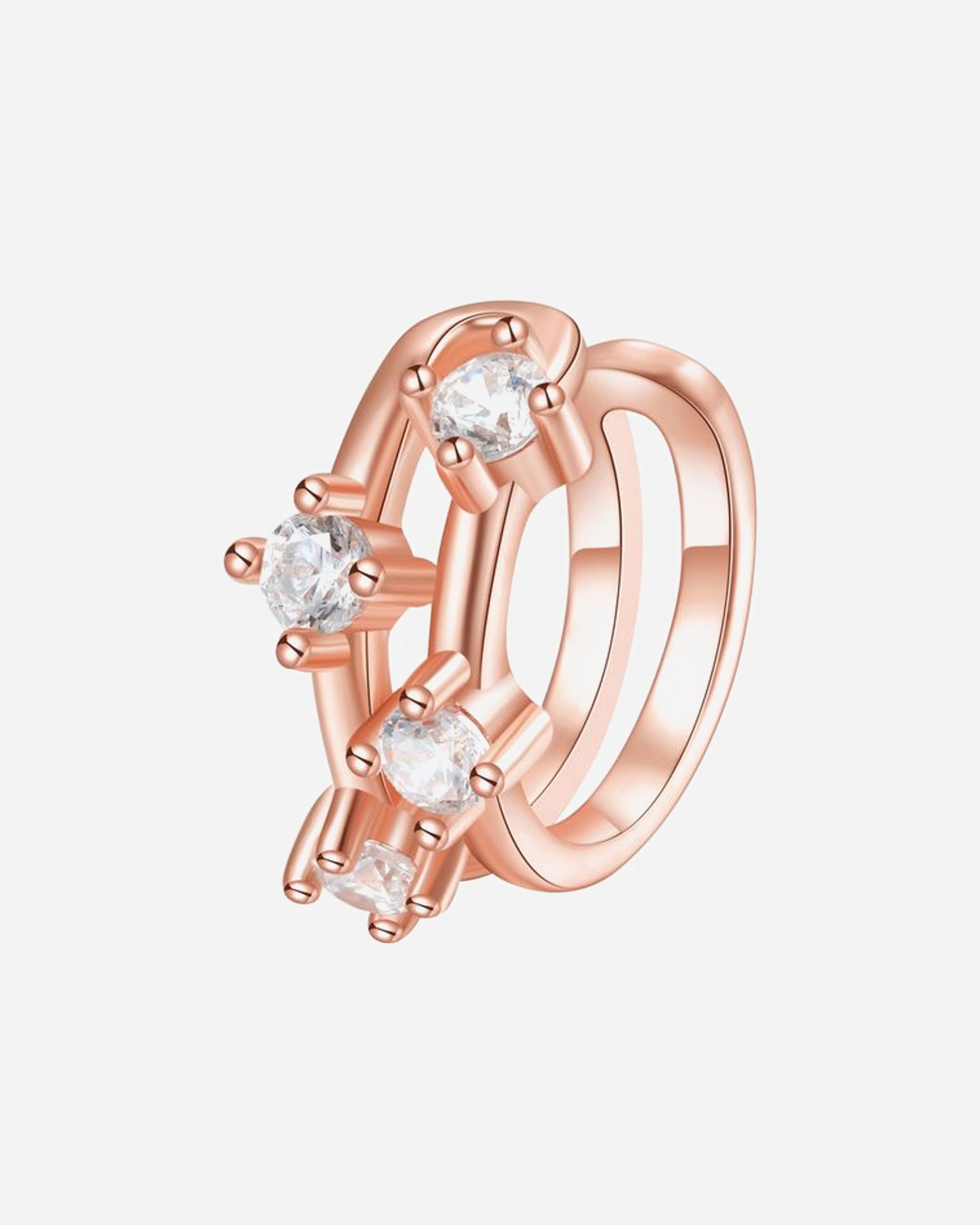 Ear Cuff für Weiblich Hey Happiness Default Brand Line Ohrklemme mit funkelnden Zirkoniasteinen aus 925er Sterlingsilber Rosegold