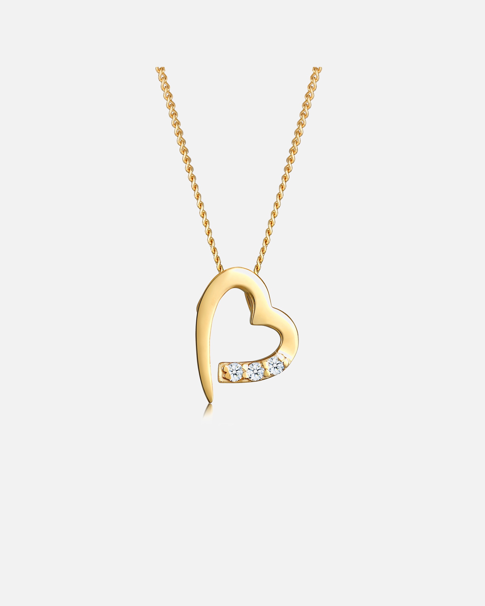 Halskette für Weiblich Elli DIAMONDS Herz Diamanten (0.04 ct.) 585er Gelbgold 45