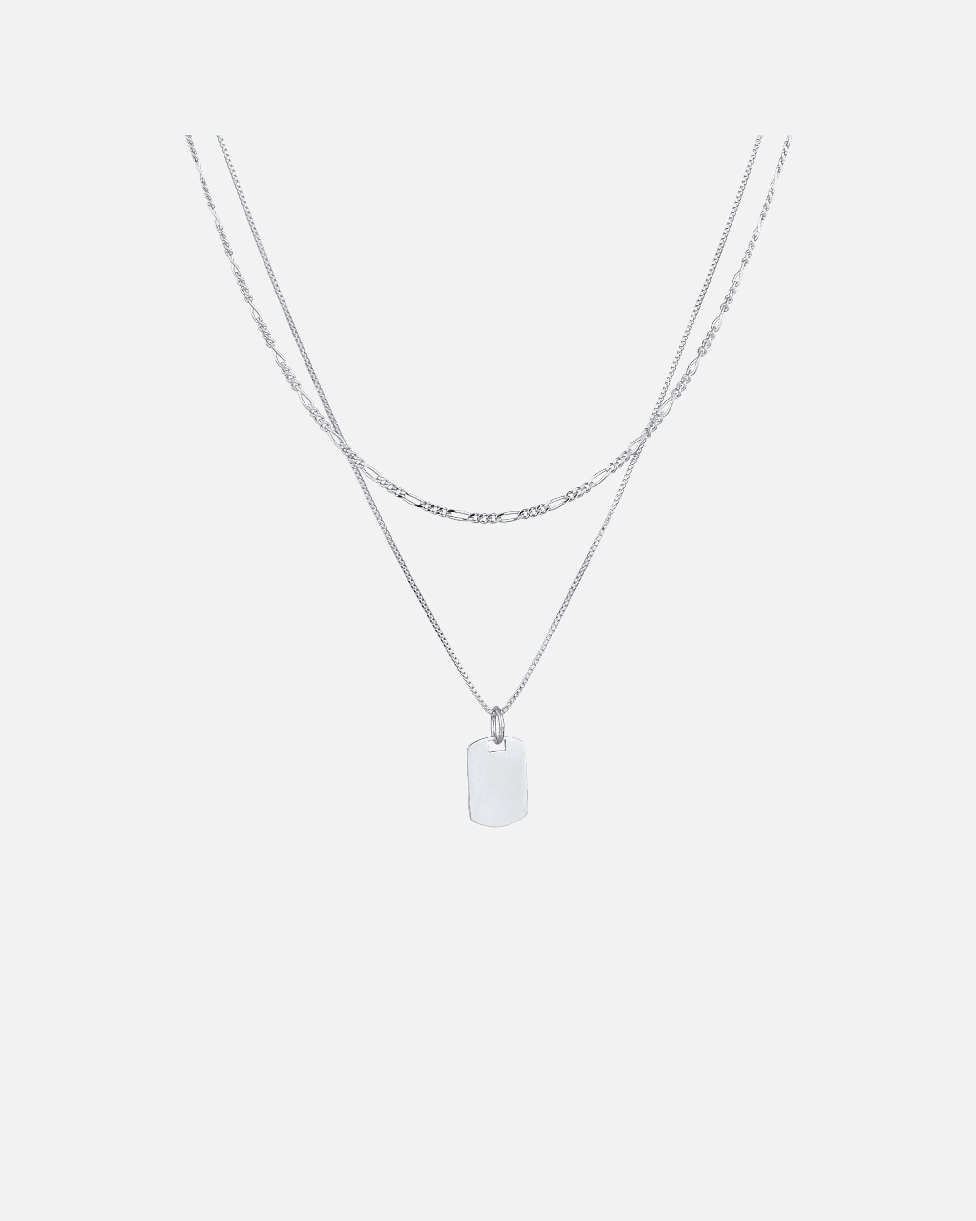 Halskette für Männlich KUZZOI Herren Layer Figaro Venezianer Platte 925 Silber silberfarben