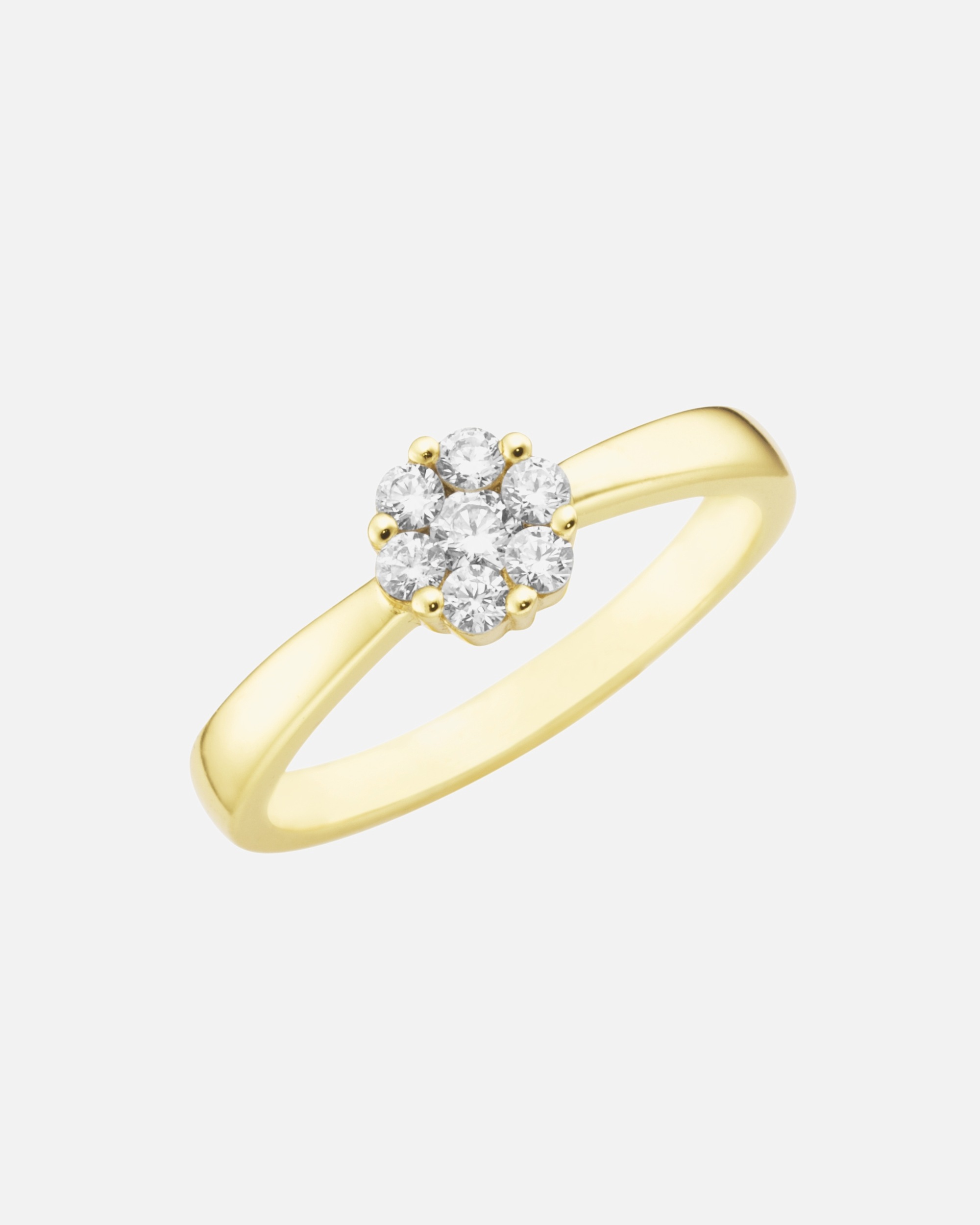 Ring für Weiblich Smart Jewel Ring Blüte, Zirkonia Steine, Silber 925 50