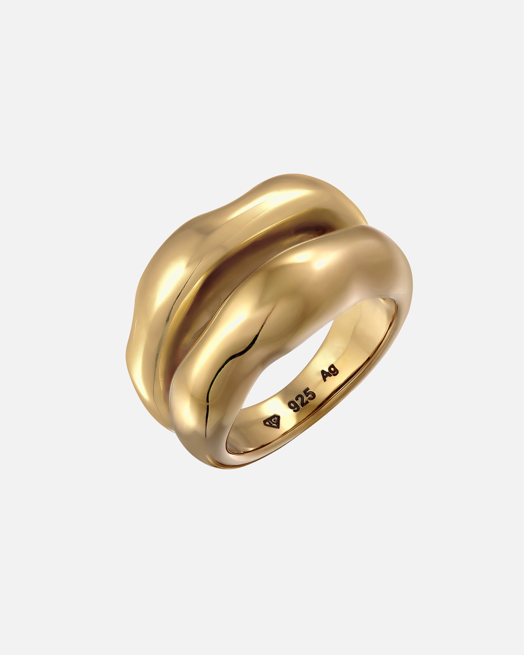 Ring für Weiblich Elli PREMIUM Bandring 925 Sterling Silber vergoldet 54