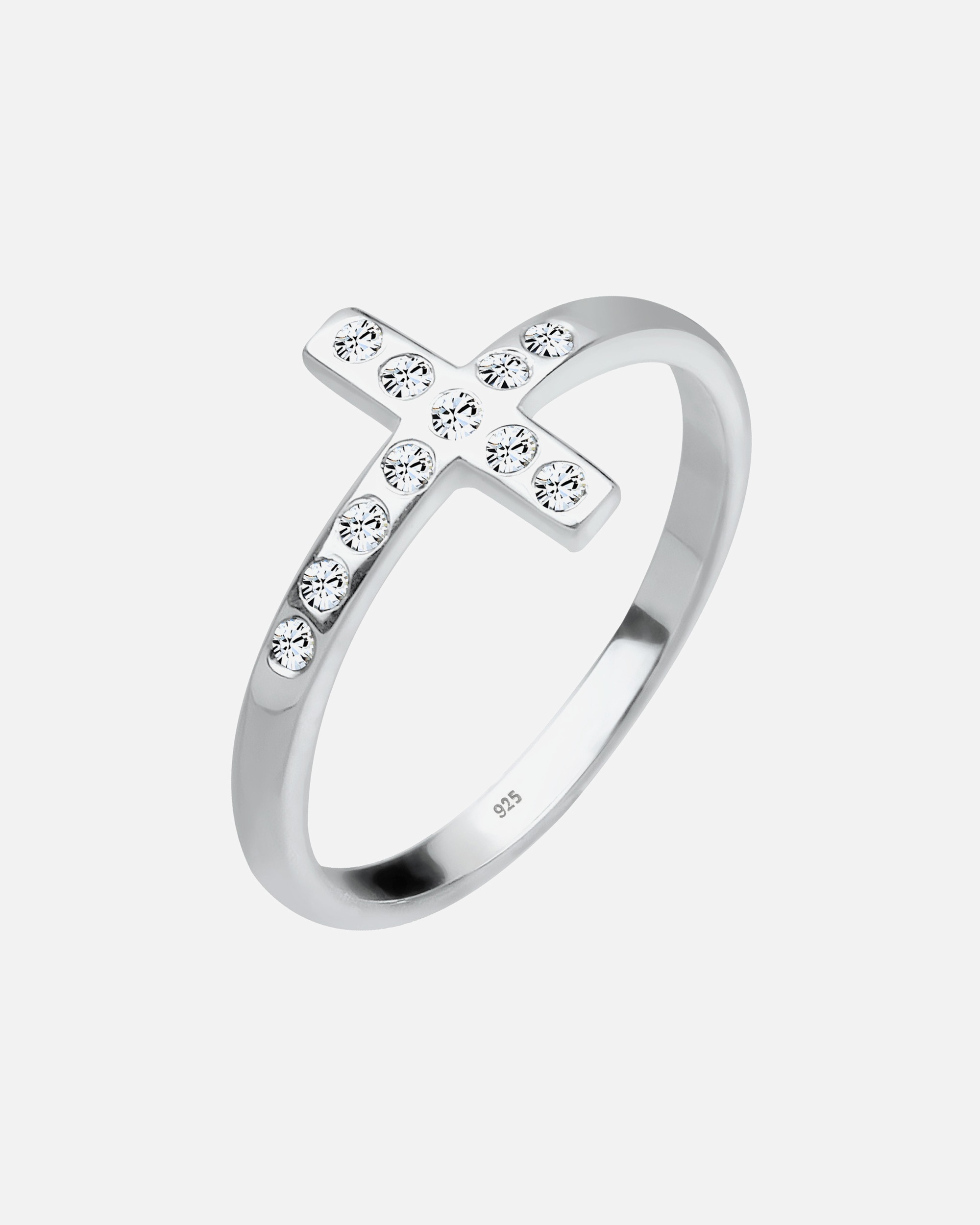 Ring für Weiblich Elli Blogger Kreuz 925 Silber, mit Kristallen von Swarovski® 56